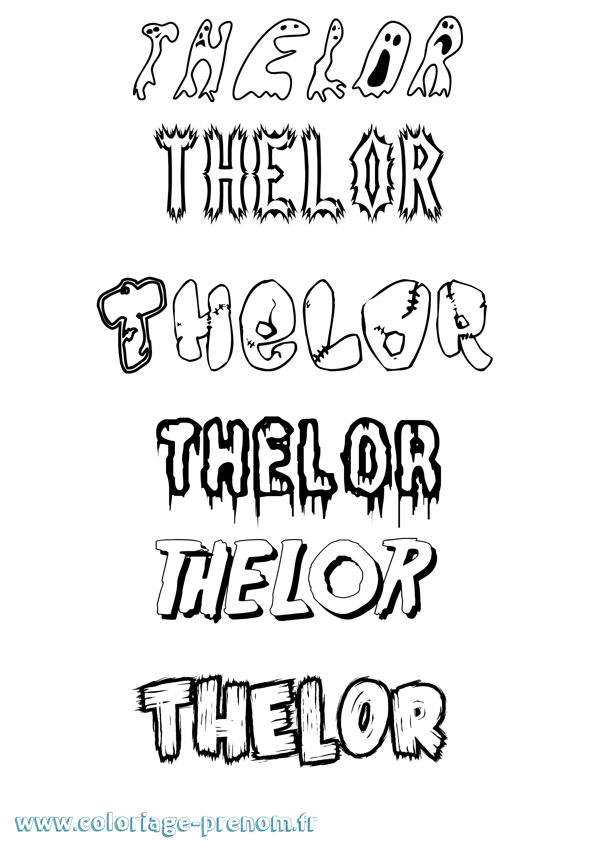 Coloriage Thelor Frisson Coloriage prénom Thelor Frisson