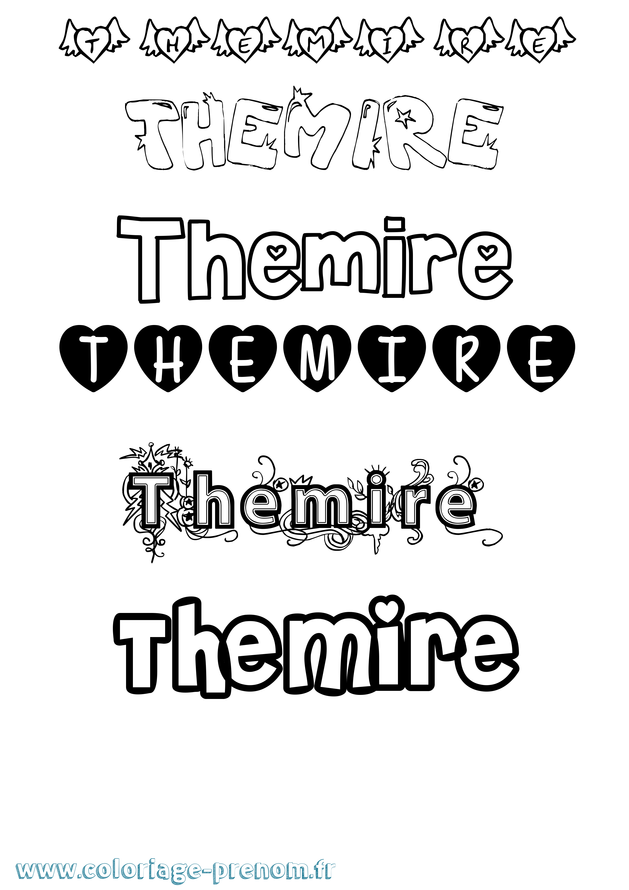 Coloriage Themire Girly Coloriage prénom Themire Girly
