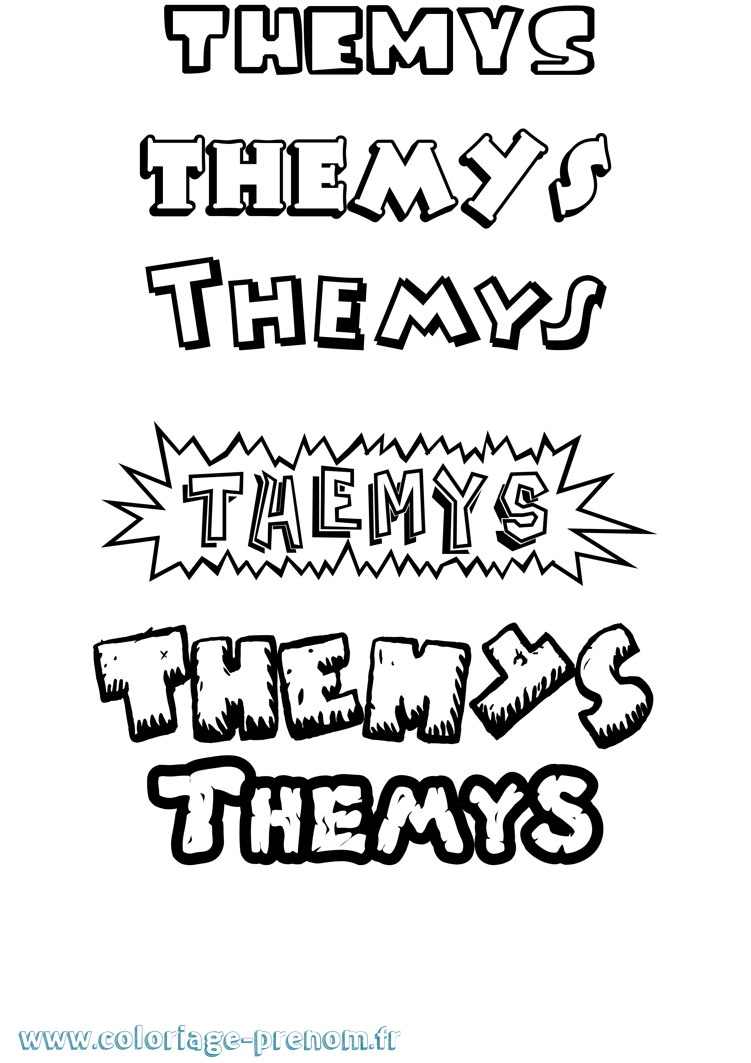 Coloriage Themys Dessin Animé Coloriage prénom Themys Dessin Animé