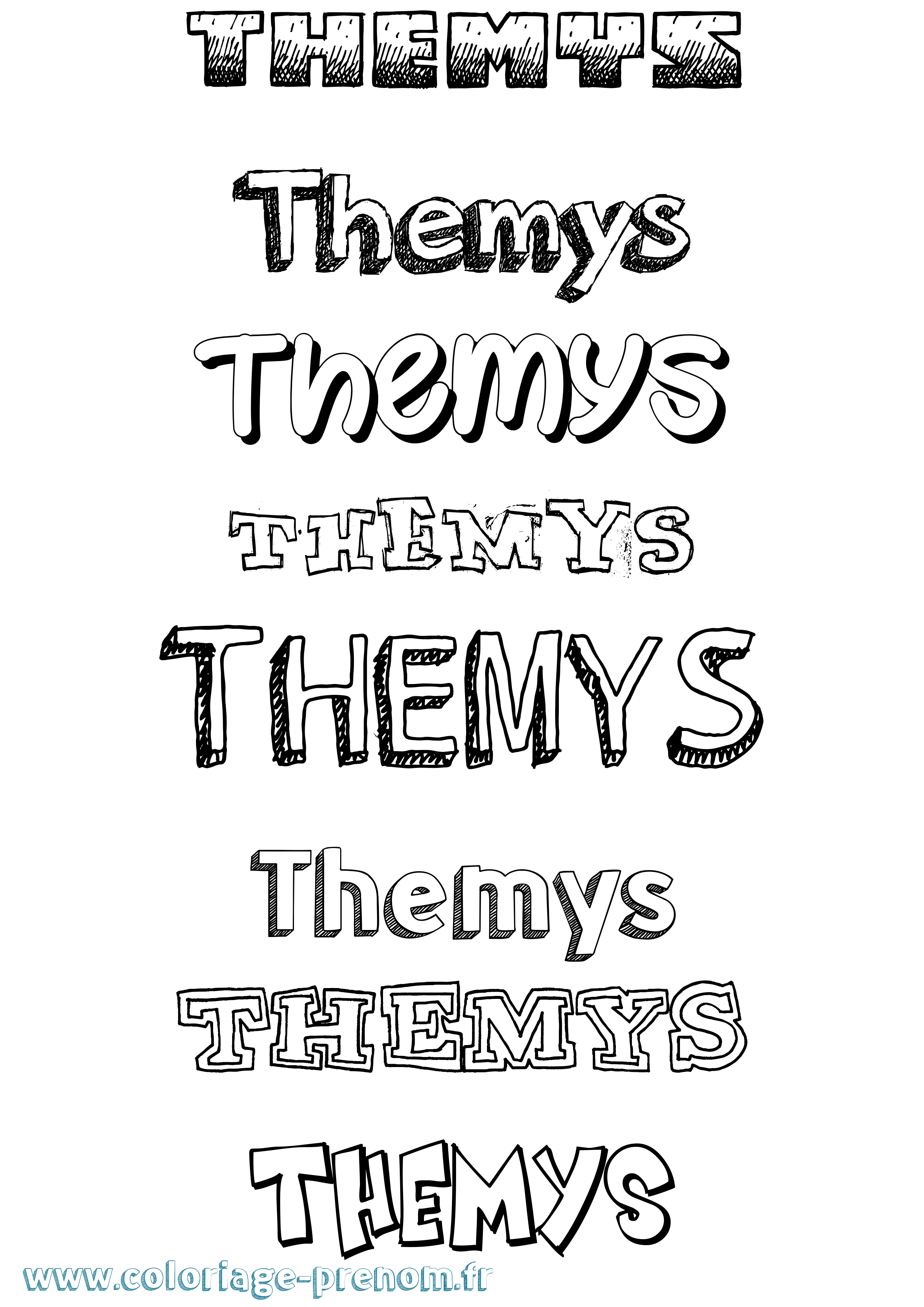 Coloriage Themys Dessiné Coloriage prénom Themys Dessiné