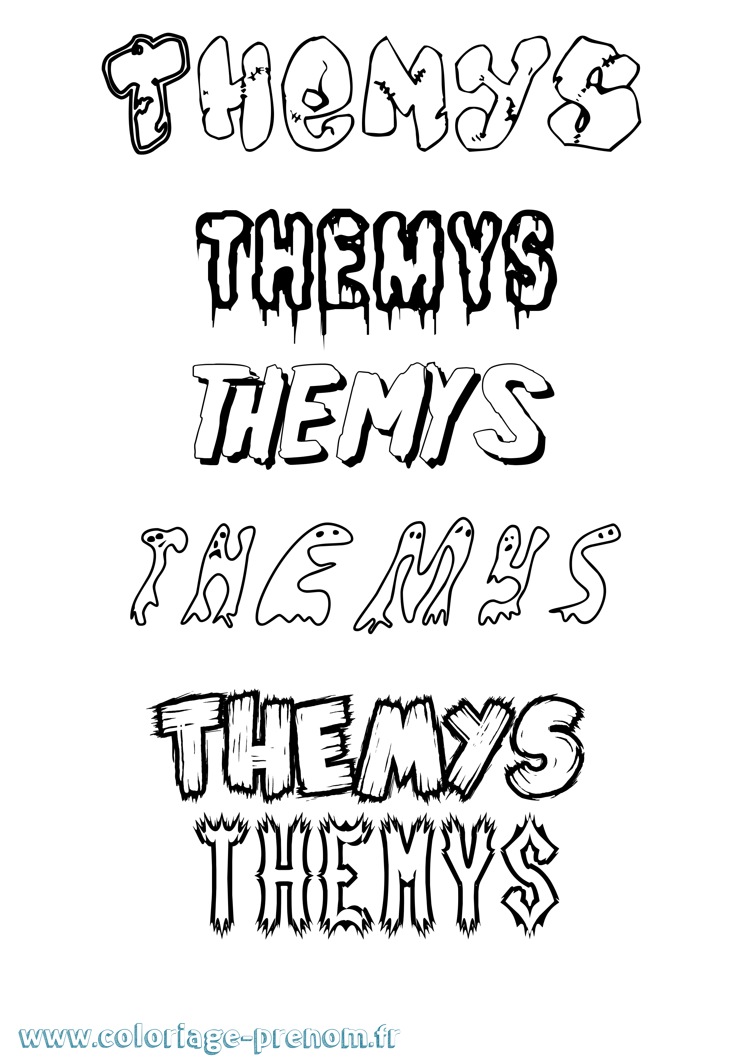 Coloriage Themys Frisson Coloriage prénom Themys Frisson
