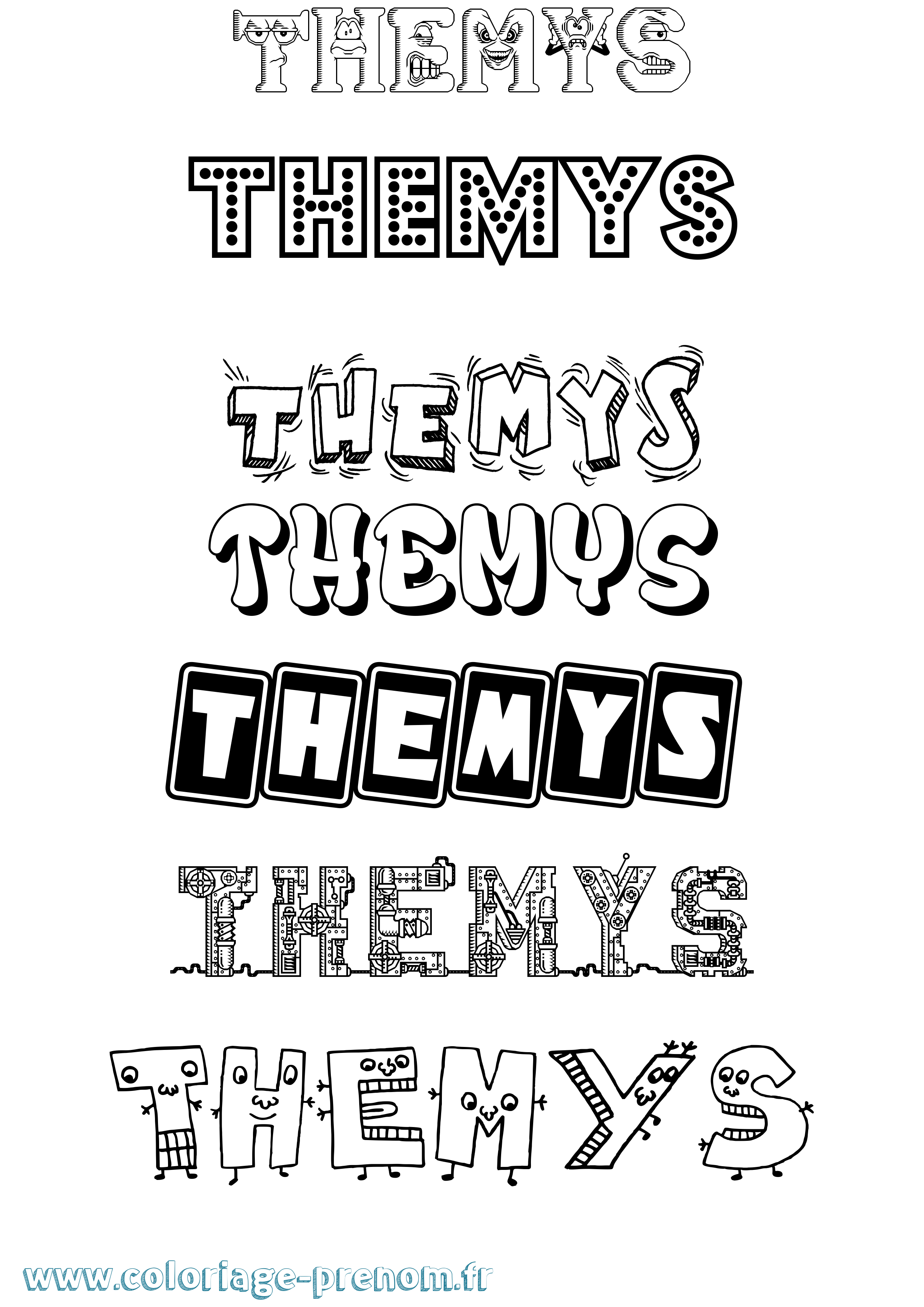 Coloriage Themys Fun Coloriage prénom Themys Fun