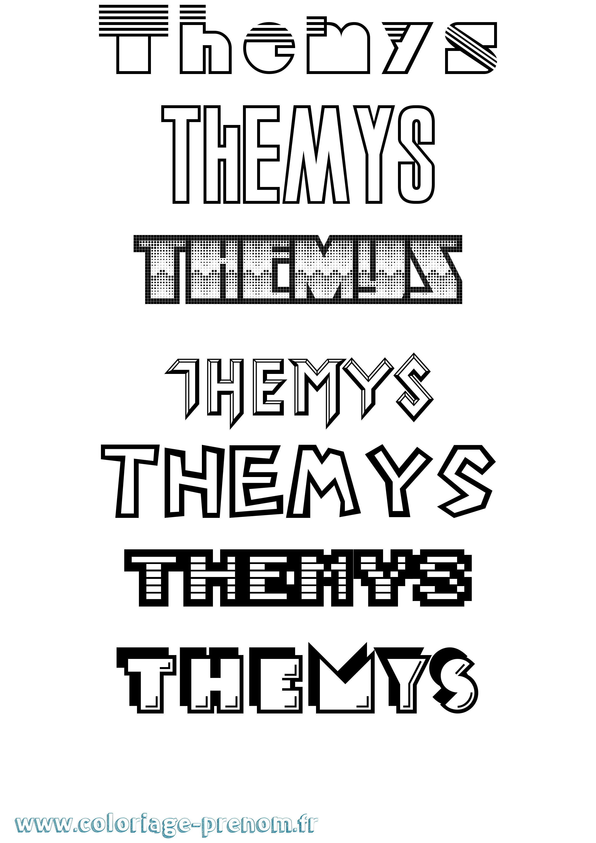 Coloriage Themys Jeux Vidéos Coloriage prénom Themys Jeux Vidéos