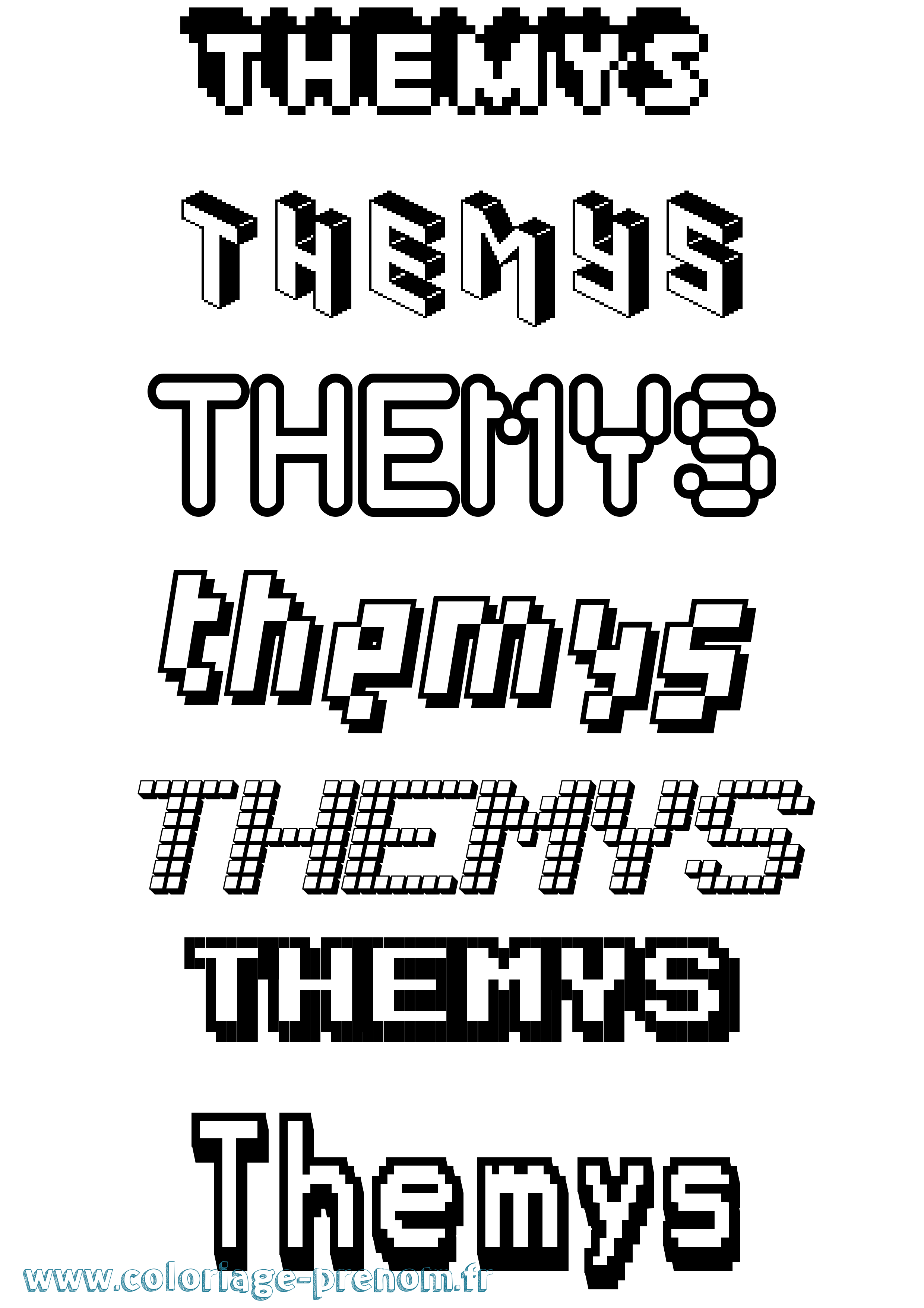 Coloriage Themys Pixel Coloriage prénom Themys Pixel