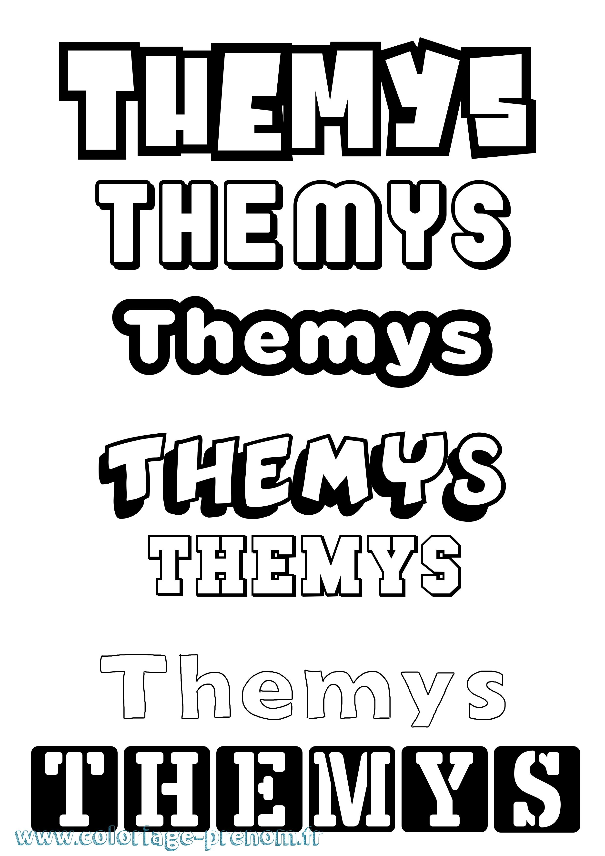 Coloriage Themys Simple Coloriage prénom Themys Simple