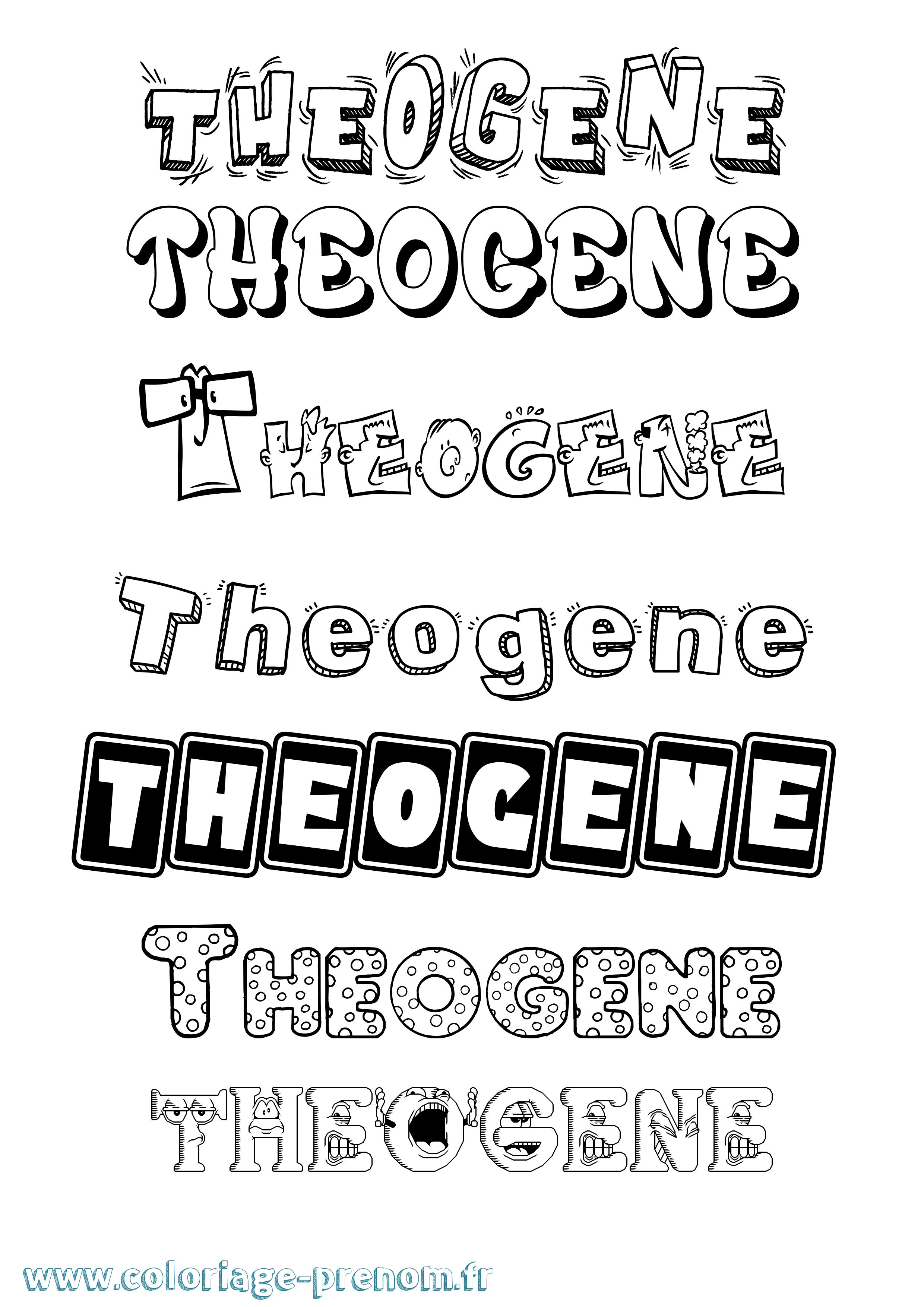 Coloriage Theogene Fun Coloriage prénom Theogene Fun