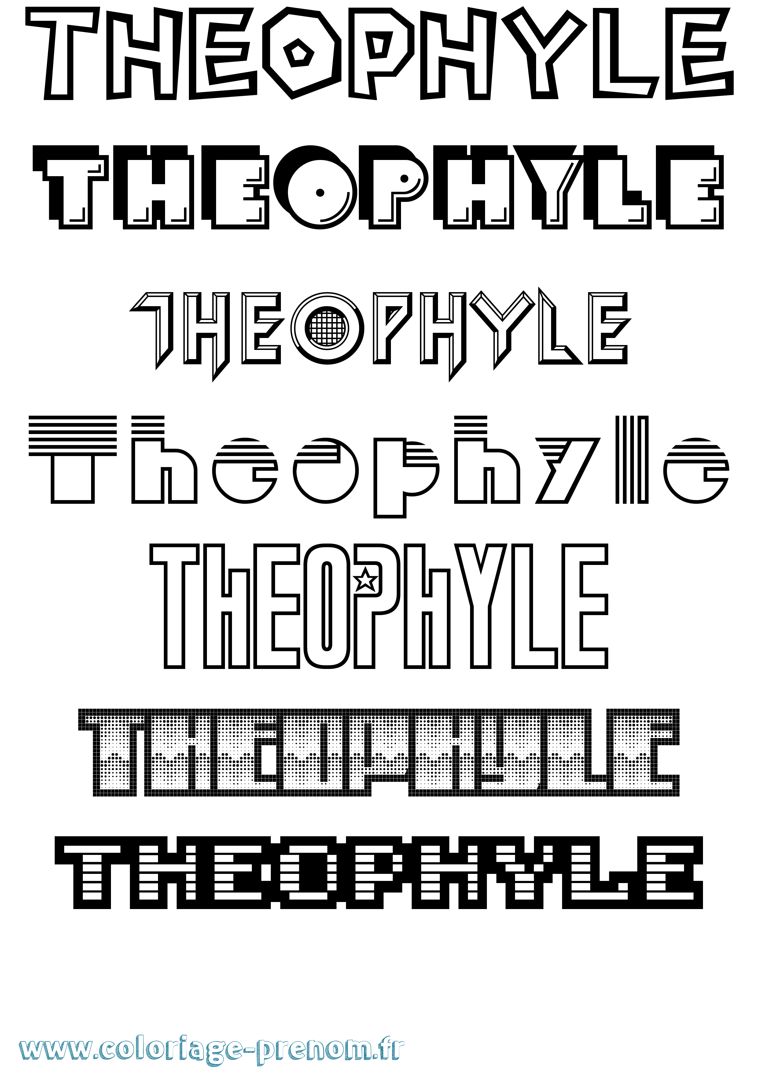 Coloriage Theophyle Jeux Vidéos Coloriage prénom Theophyle Jeux Vidéos