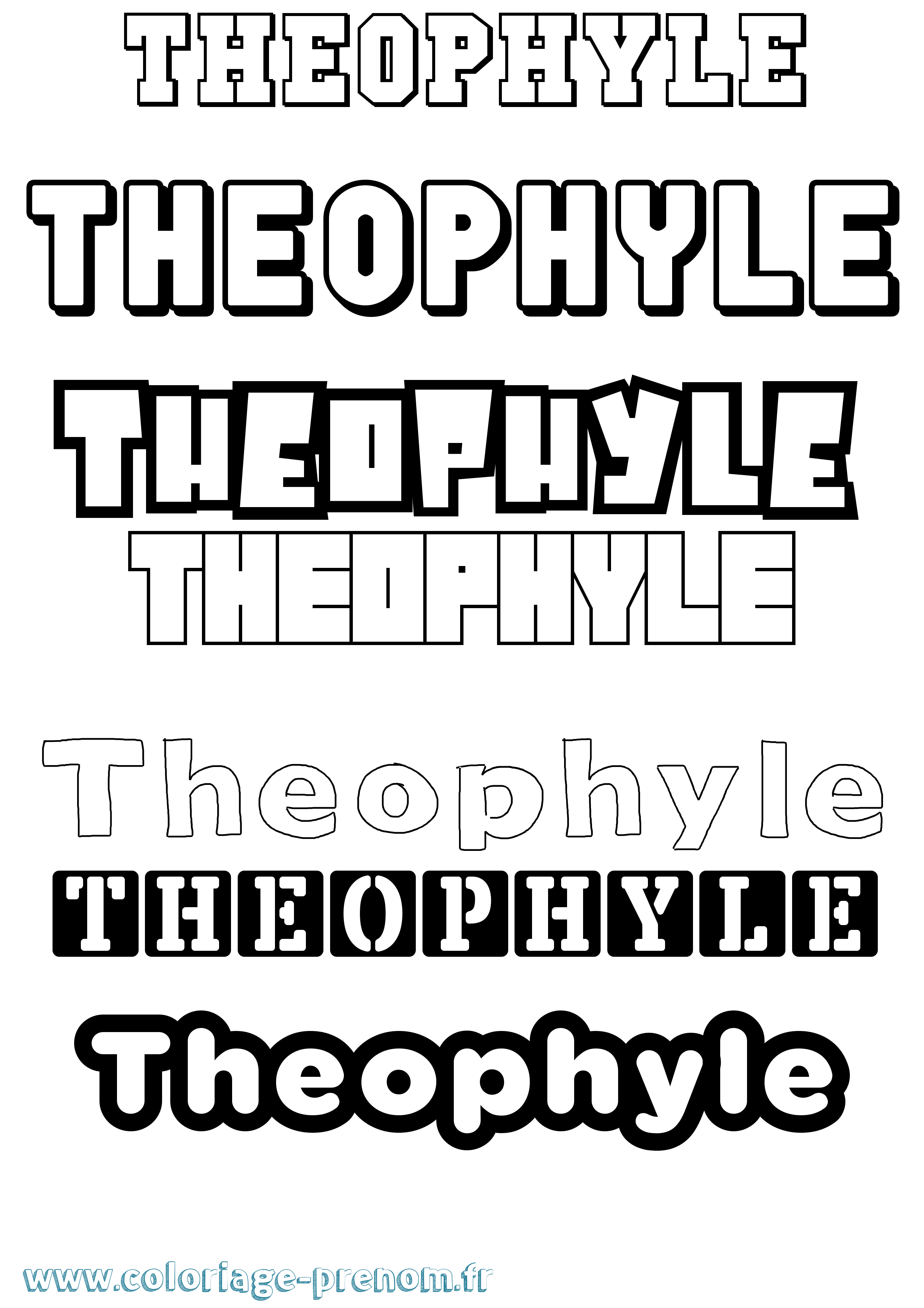 Coloriage Theophyle Simple Coloriage prénom Theophyle Simple