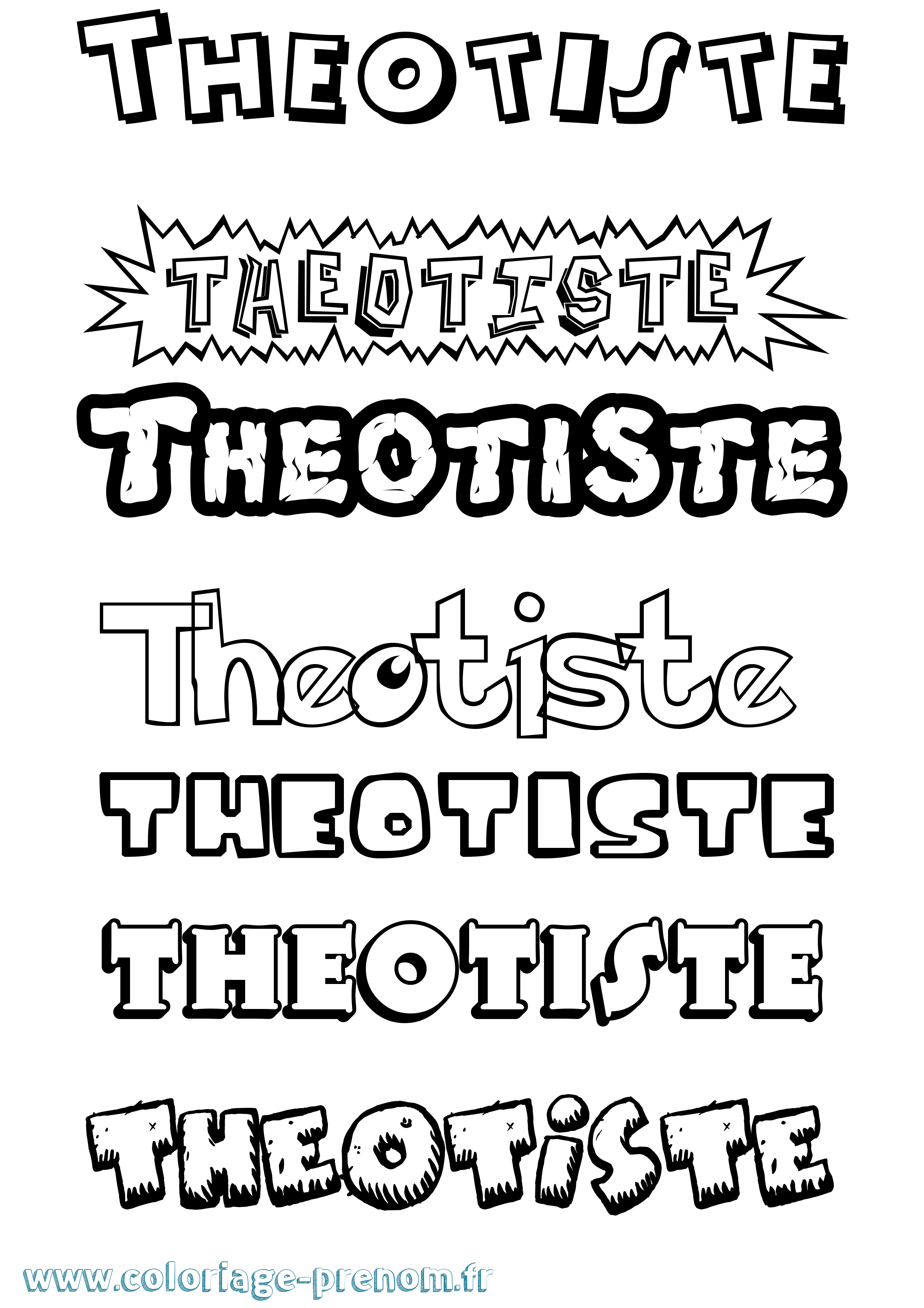 Coloriage Theotiste Dessin Animé Coloriage prénom Theotiste Dessin Animé