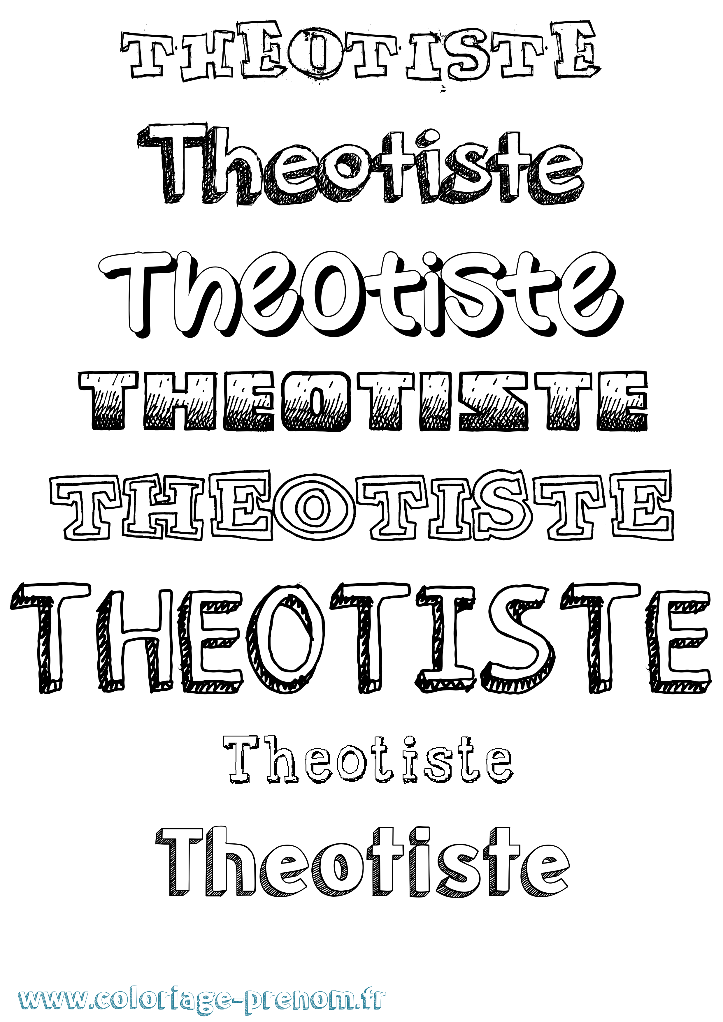 Coloriage Theotiste Dessiné Coloriage prénom Theotiste Dessiné