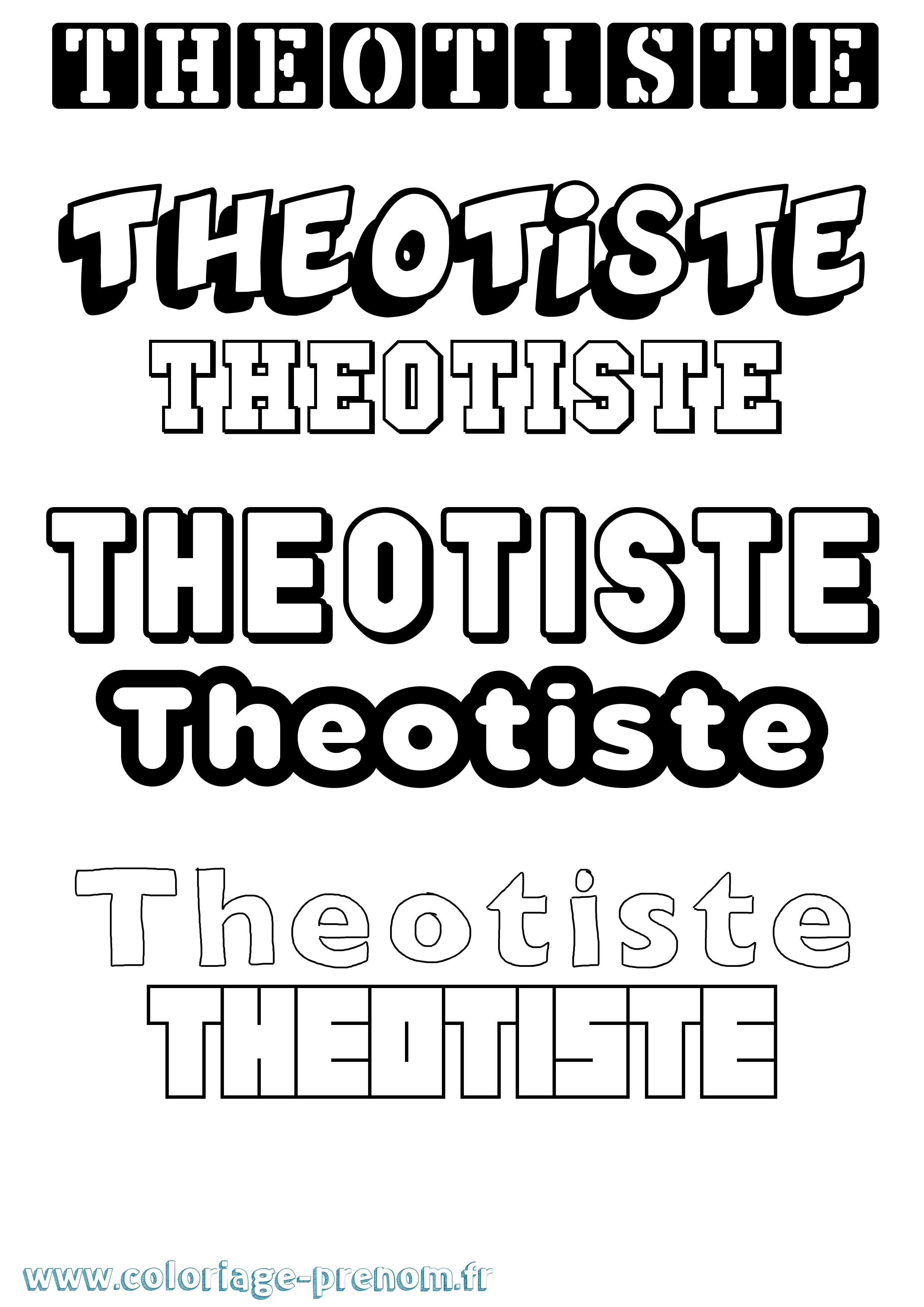 Coloriage Theotiste Simple Coloriage prénom Theotiste Simple