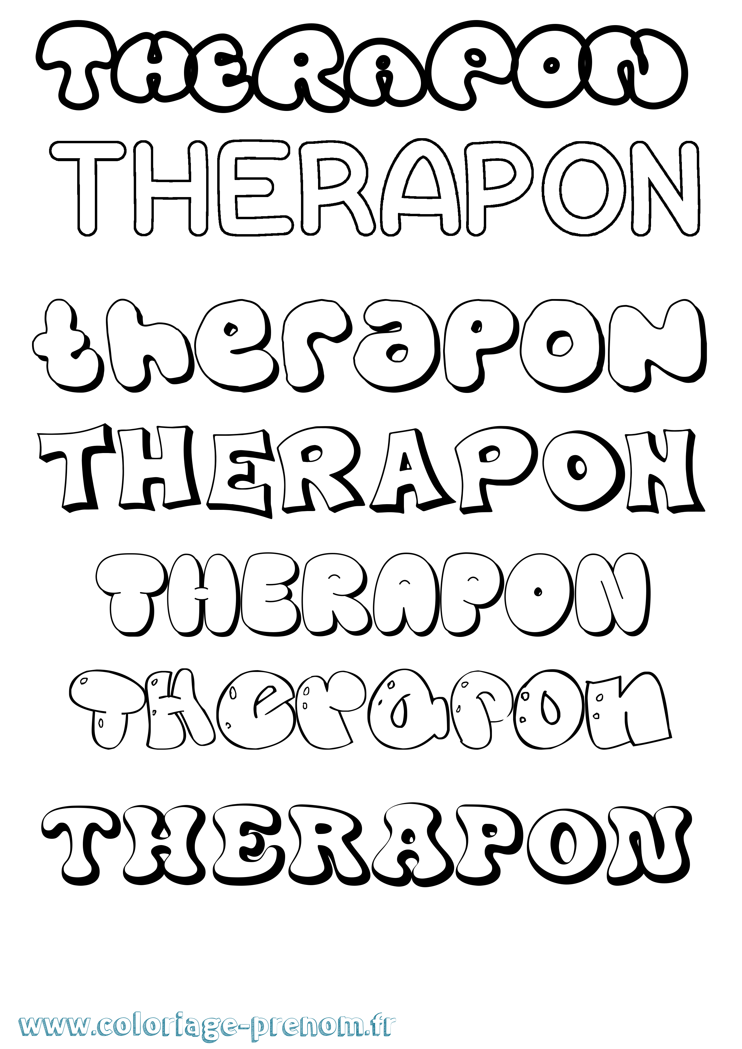 Coloriage Therapon Bubble Coloriage prénom Therapon Bubble