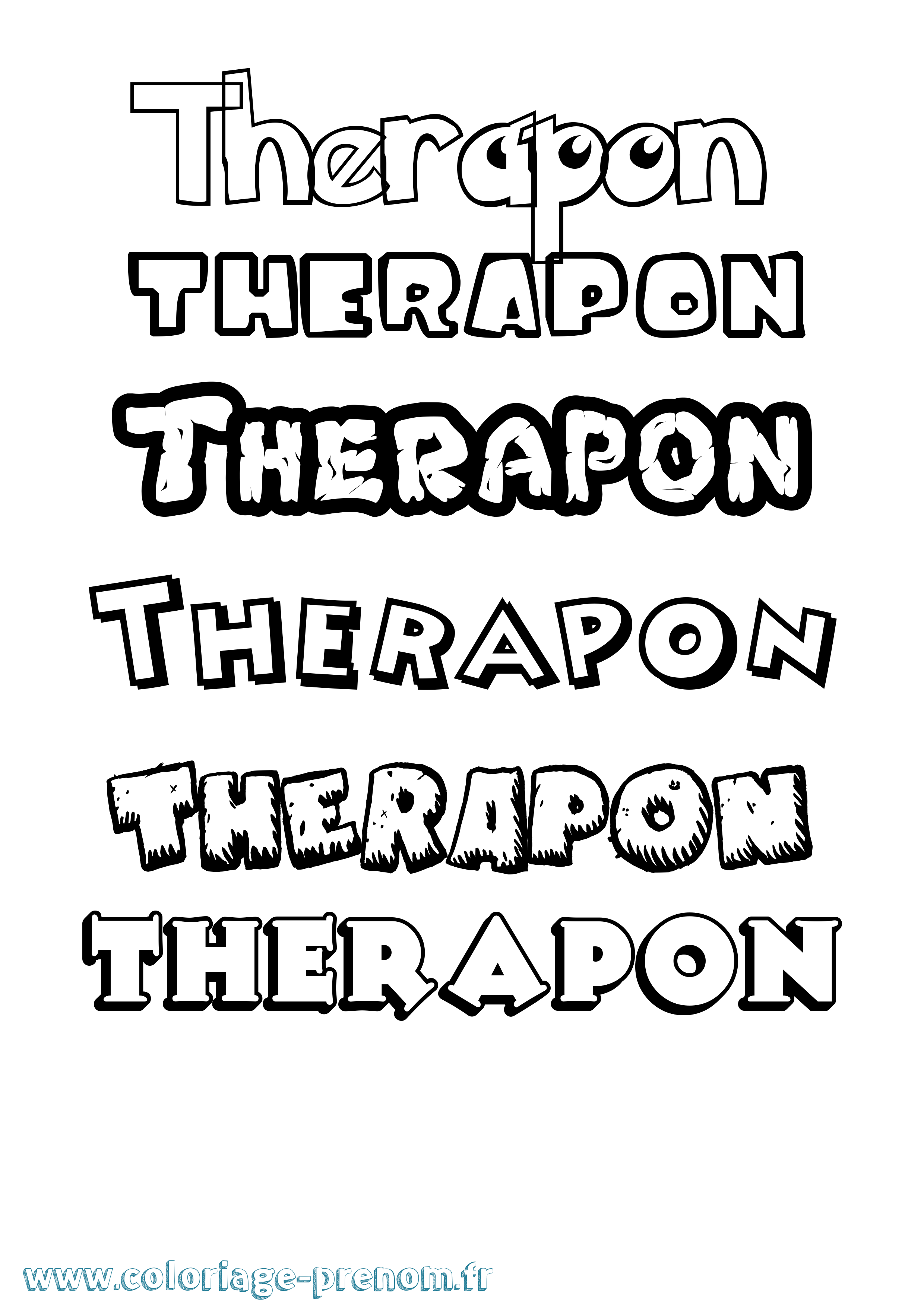 Coloriage Therapon Dessin Animé Coloriage prénom Therapon Dessin Animé