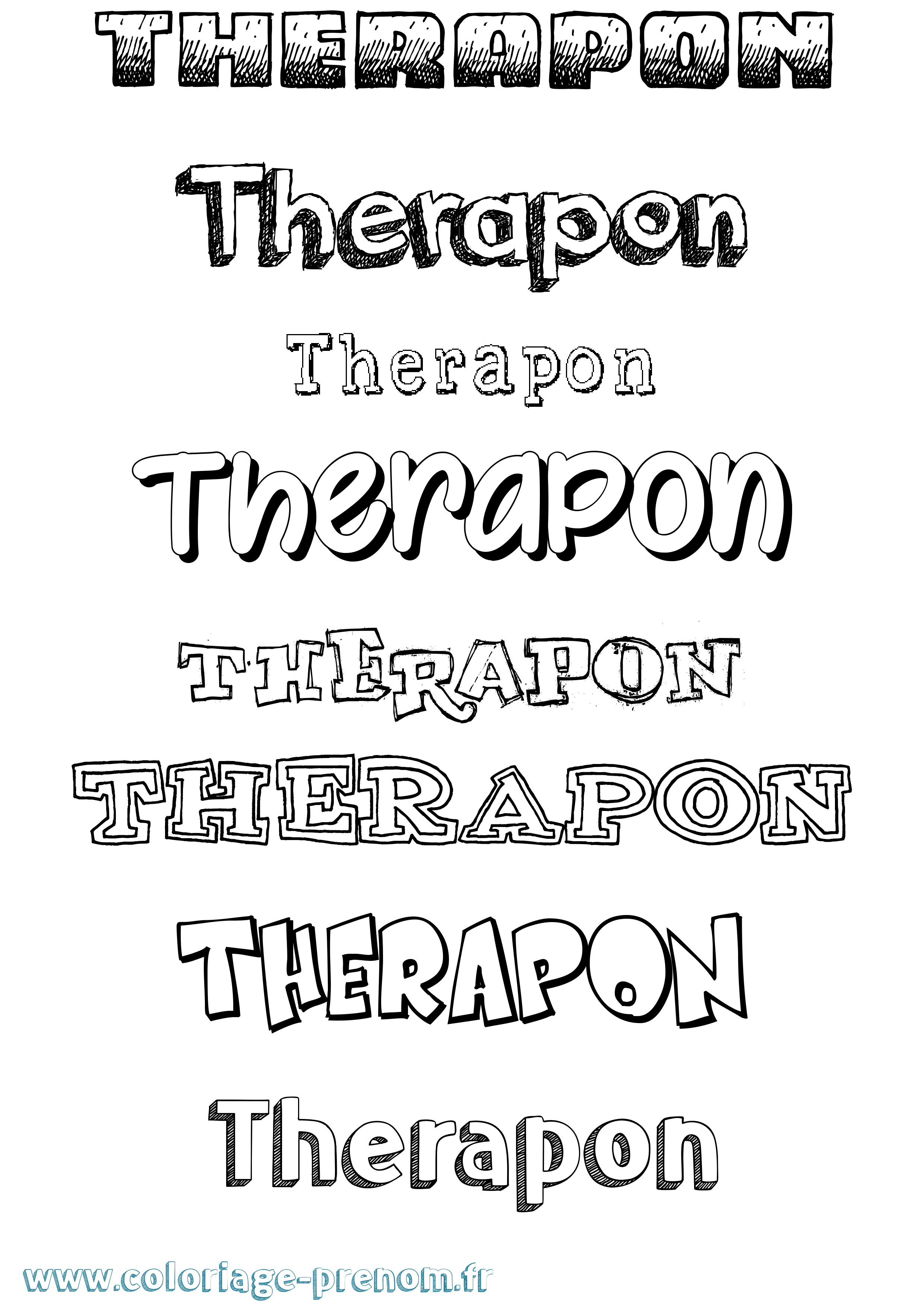 Coloriage Therapon Dessiné Coloriage prénom Therapon Dessiné