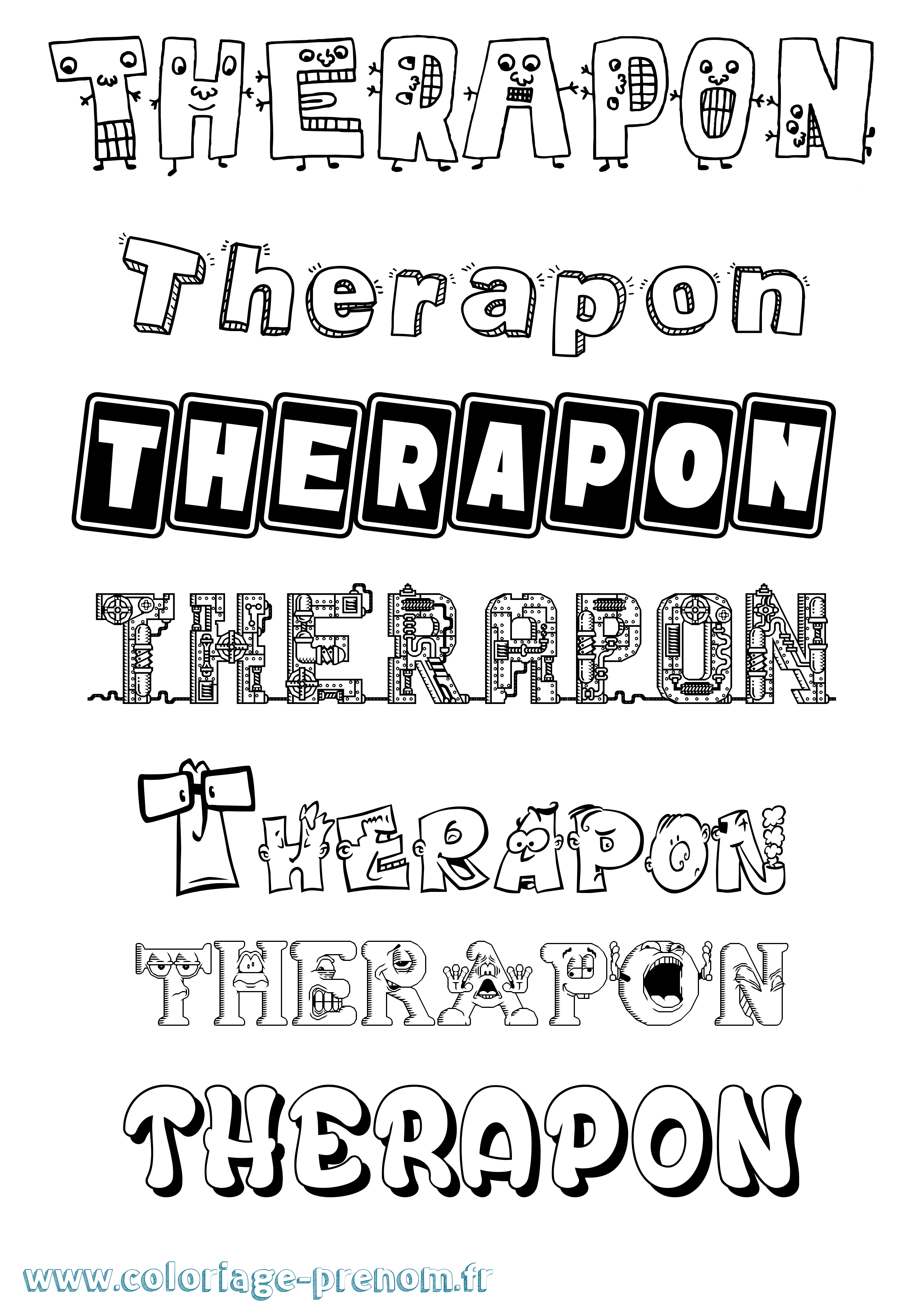 Coloriage Therapon Fun Coloriage prénom Therapon Fun