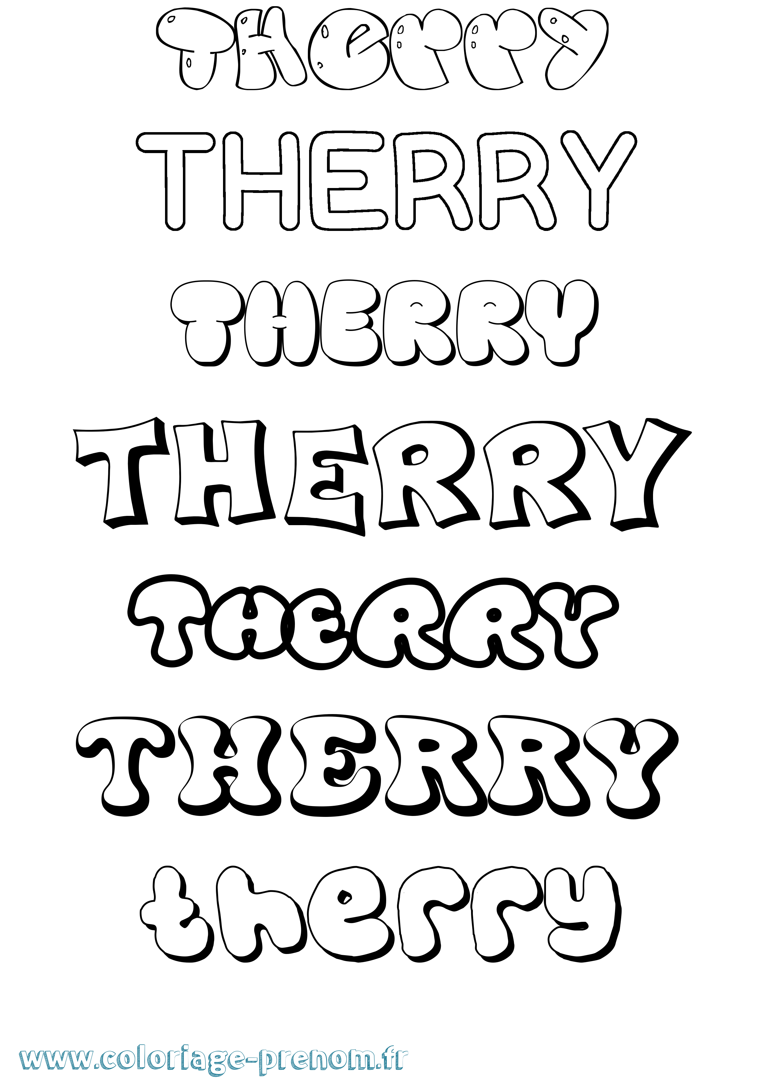 Coloriage Therry Bubble Coloriage prénom Therry Bubble