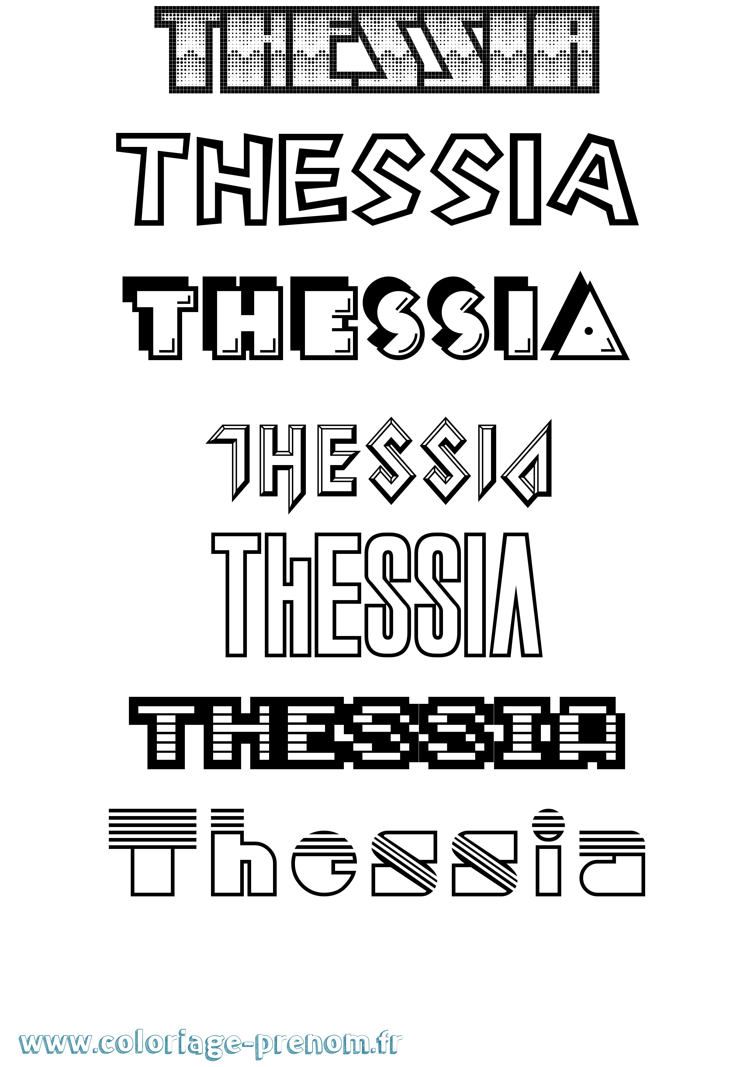 Coloriage Thessia Jeux Vidéos Coloriage prénom Thessia Jeux Vidéos