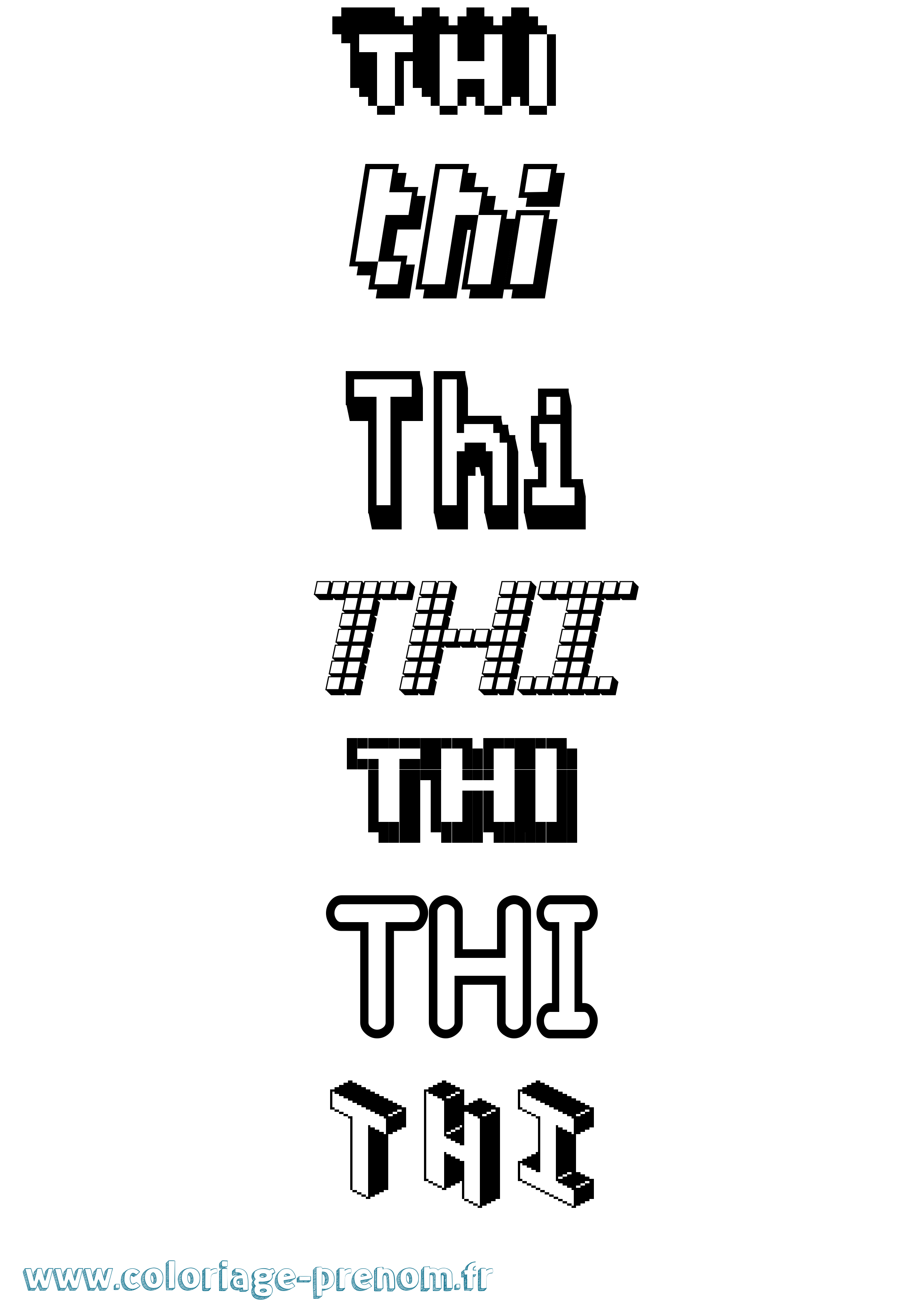 Coloriage Thi Pixel Coloriage prénom Thi Pixel