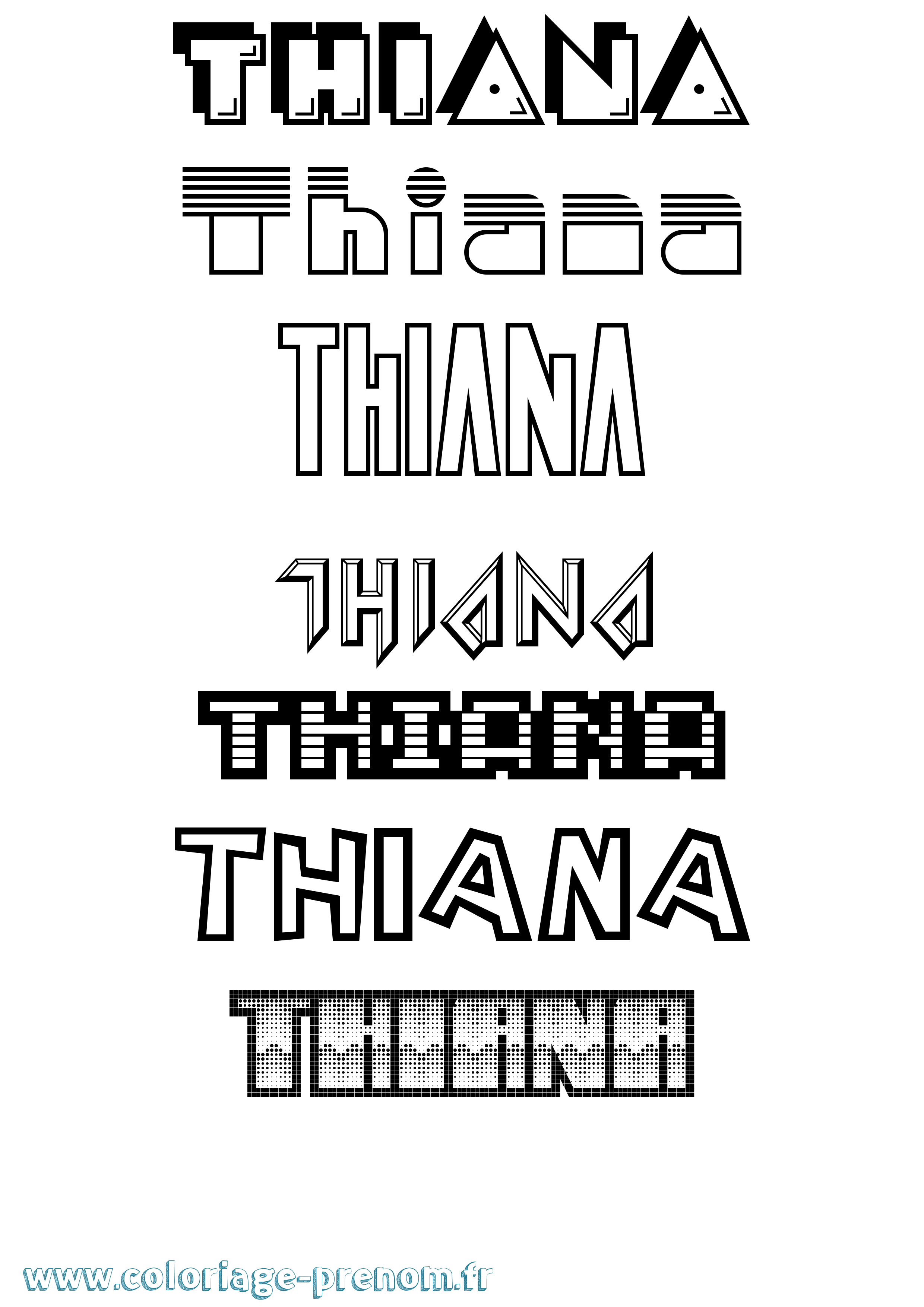 Coloriage Thiana Jeux Vidéos Coloriage prénom Thiana Jeux Vidéos