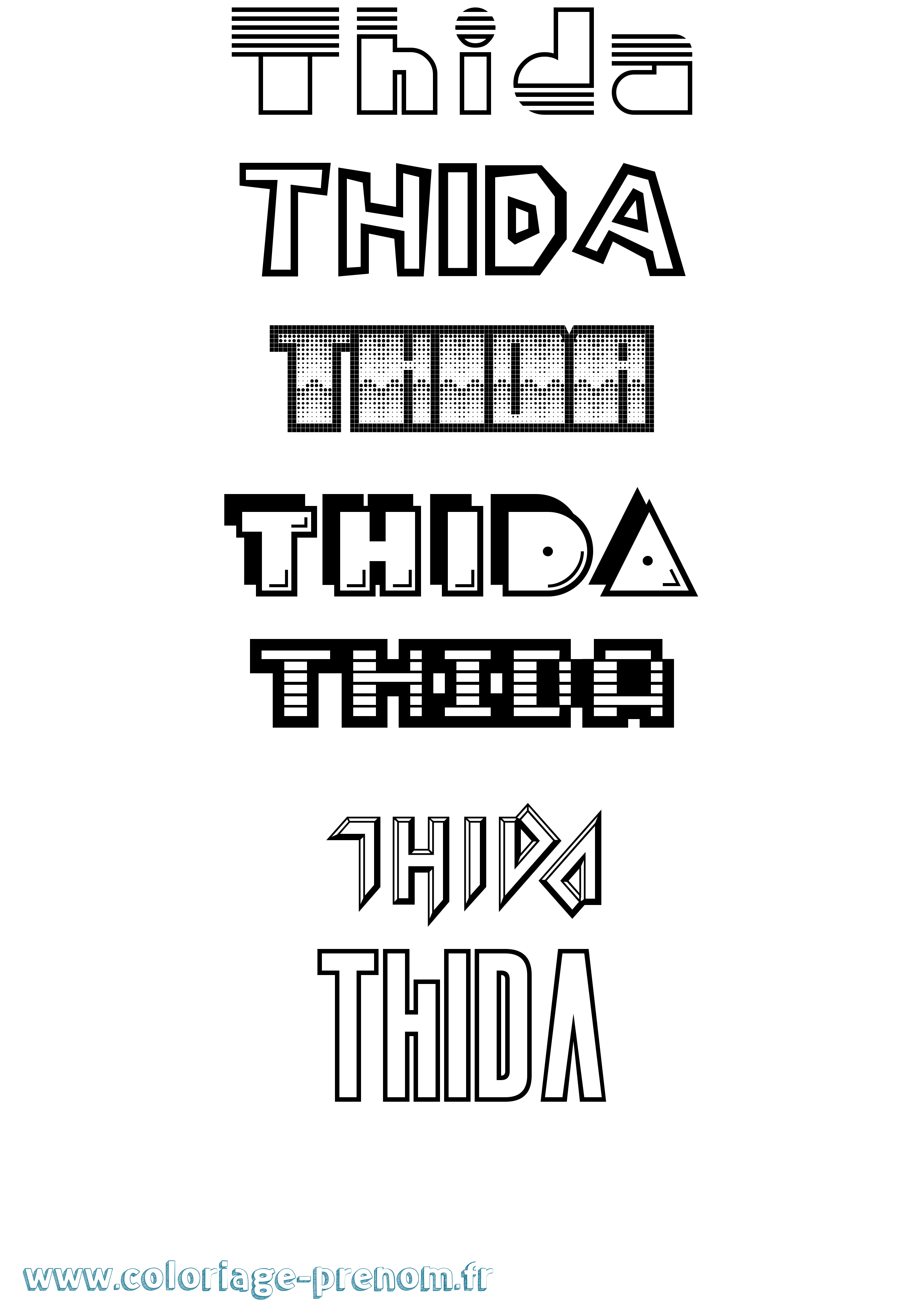 Coloriage Thida Jeux Vidéos Coloriage prénom Thida Jeux Vidéos