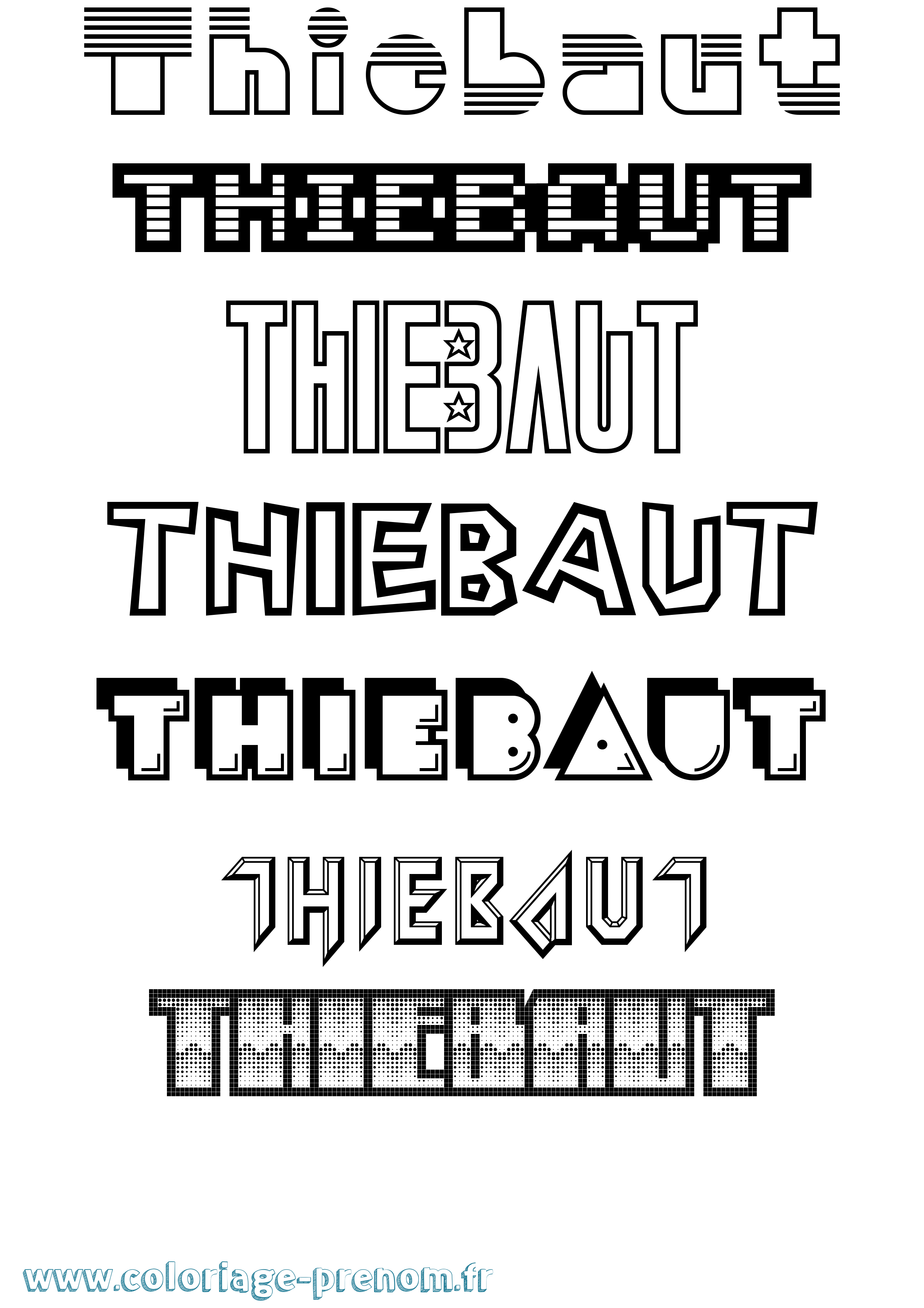 Coloriage Thiebaut Jeux Vidéos Coloriage prénom Thiebaut Jeux Vidéos