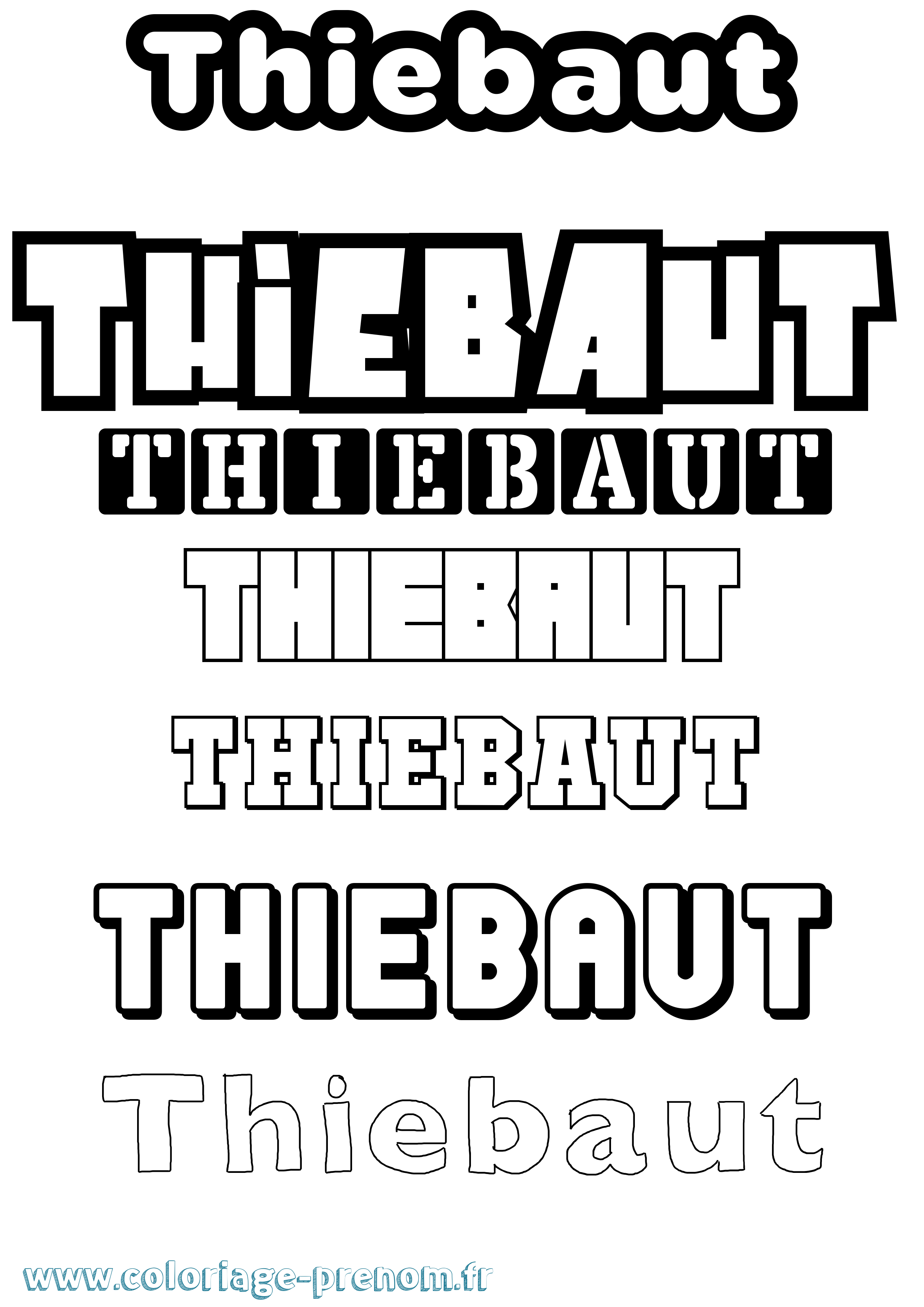 Coloriage Thiebaut Simple Coloriage prénom Thiebaut Simple