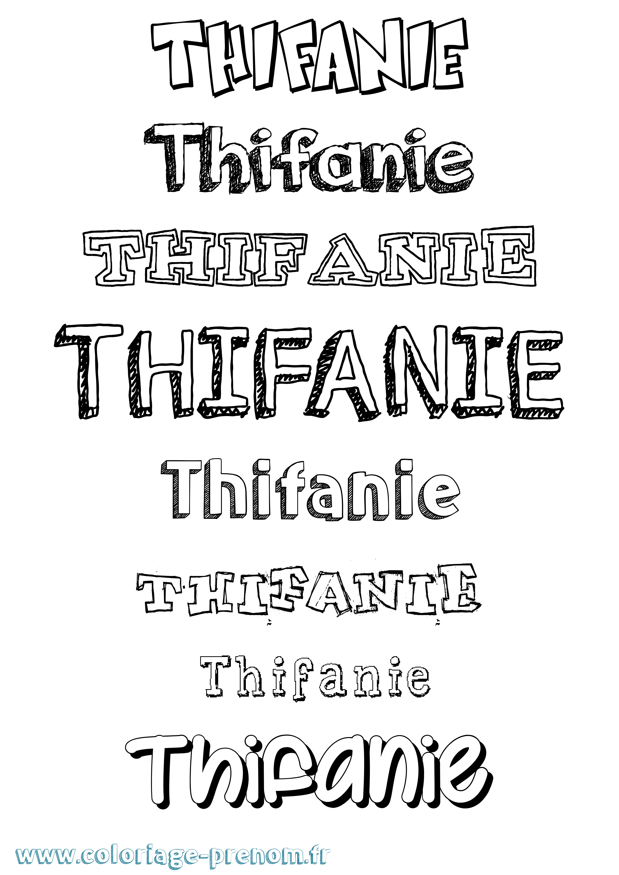 Coloriage Thifanie Dessiné Coloriage prénom Thifanie Dessiné