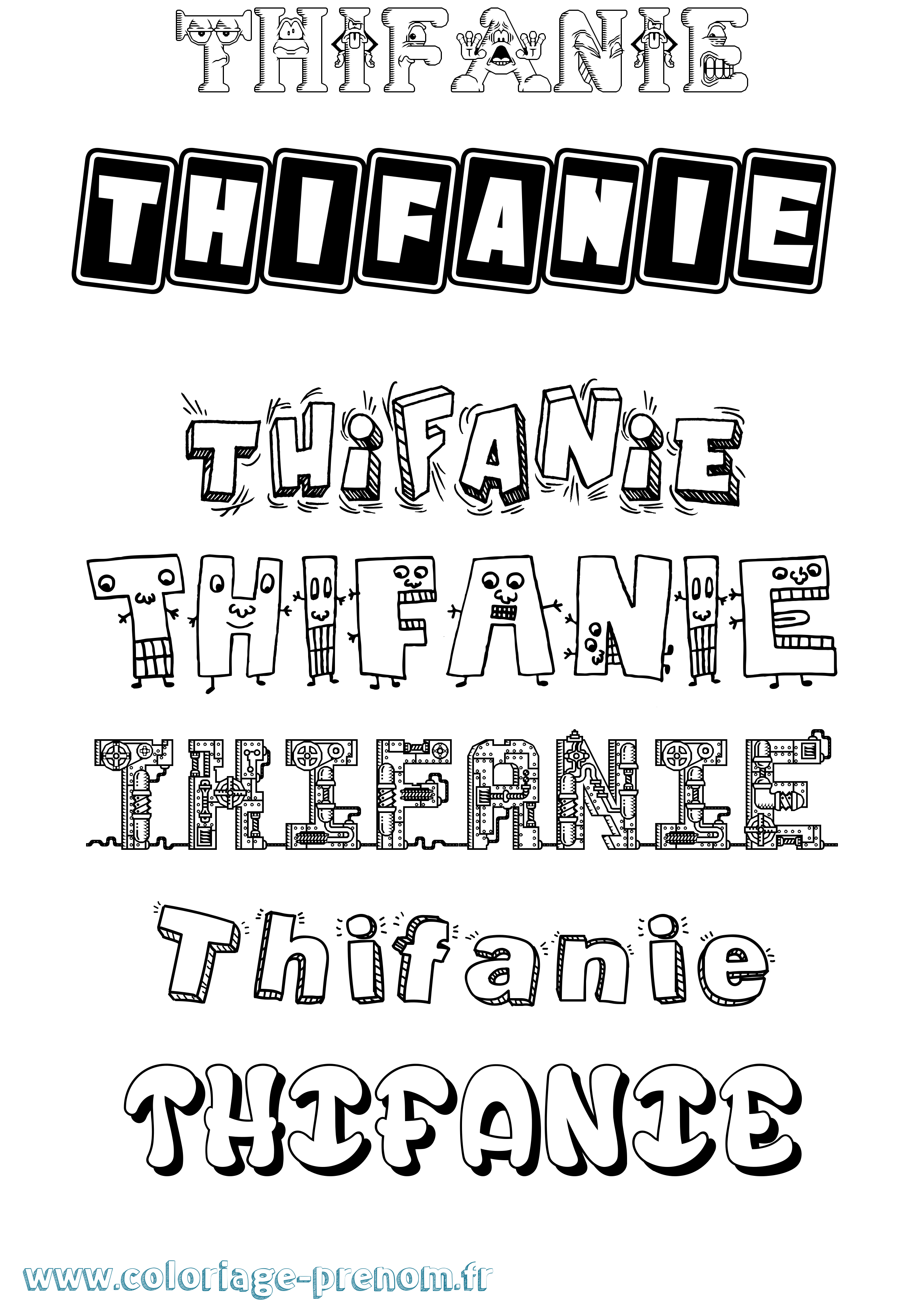 Coloriage Thifanie Fun Coloriage prénom Thifanie Fun