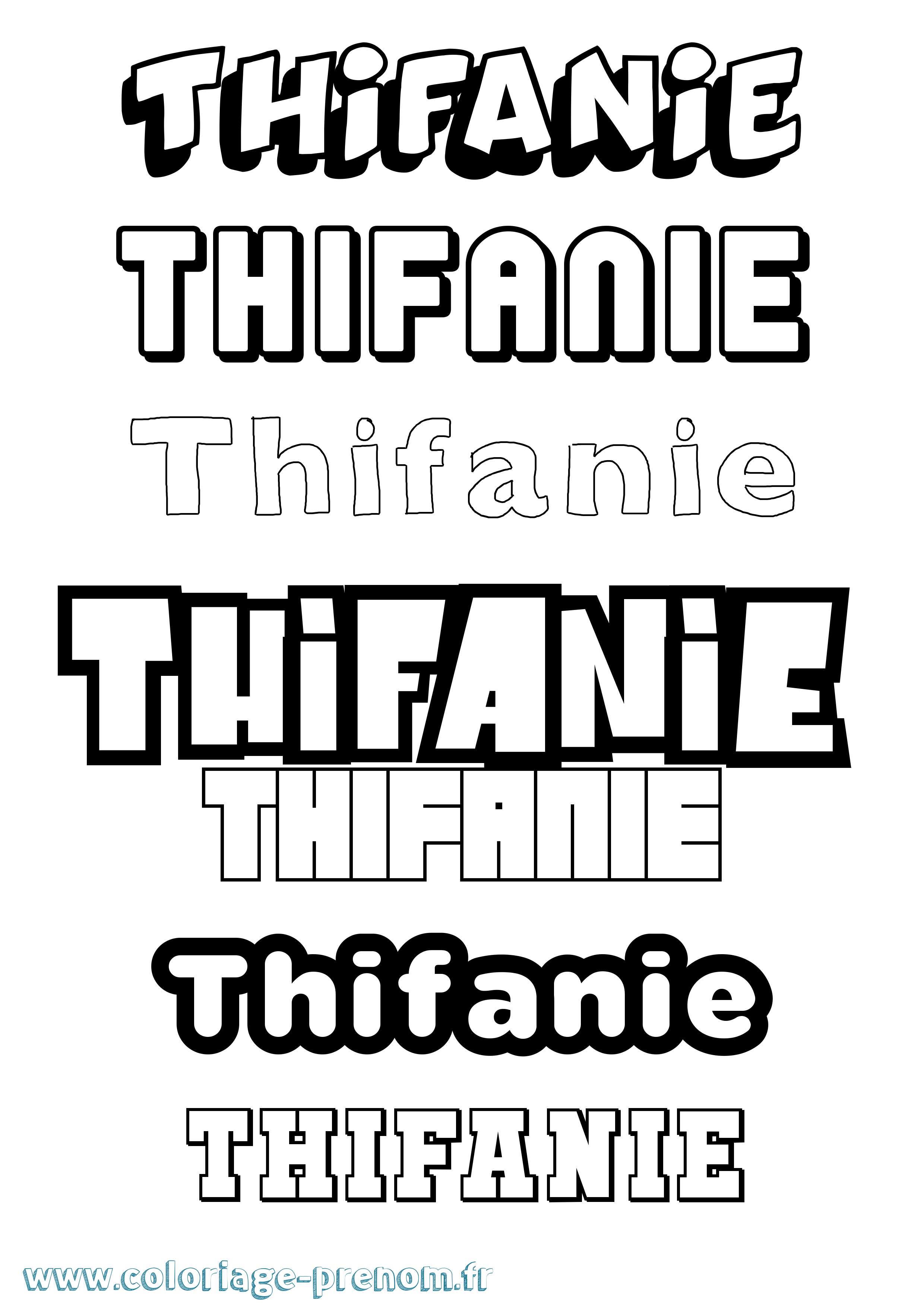 Coloriage Thifanie Simple Coloriage prénom Thifanie Simple
