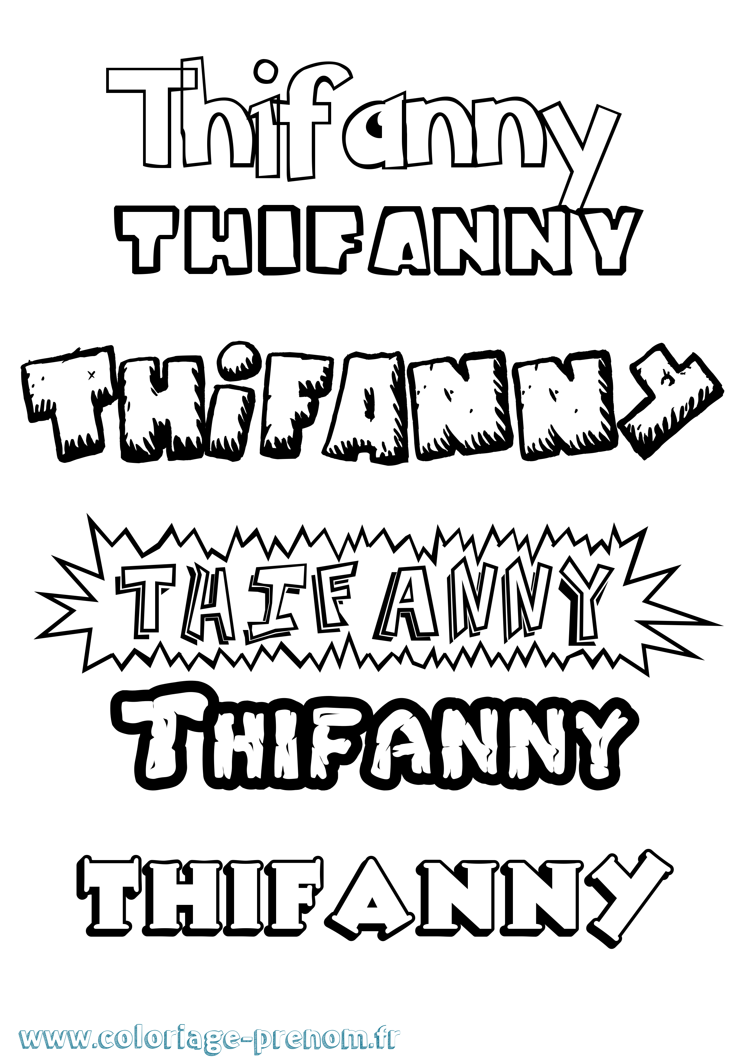 Coloriage Thifanny Dessin Animé Coloriage prénom Thifanny Dessin Animé