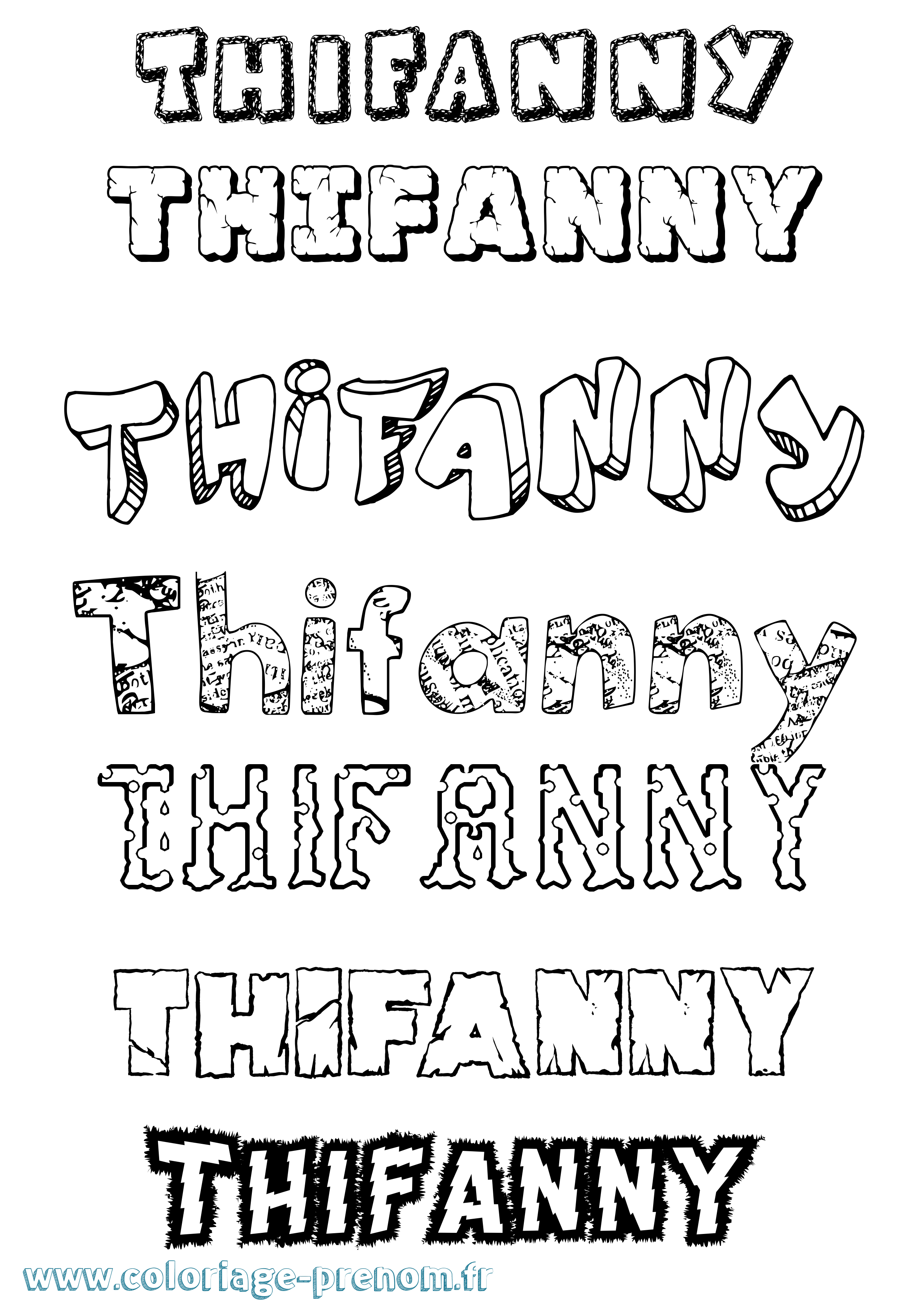 Coloriage Thifanny Destructuré Coloriage prénom Thifanny Destructuré