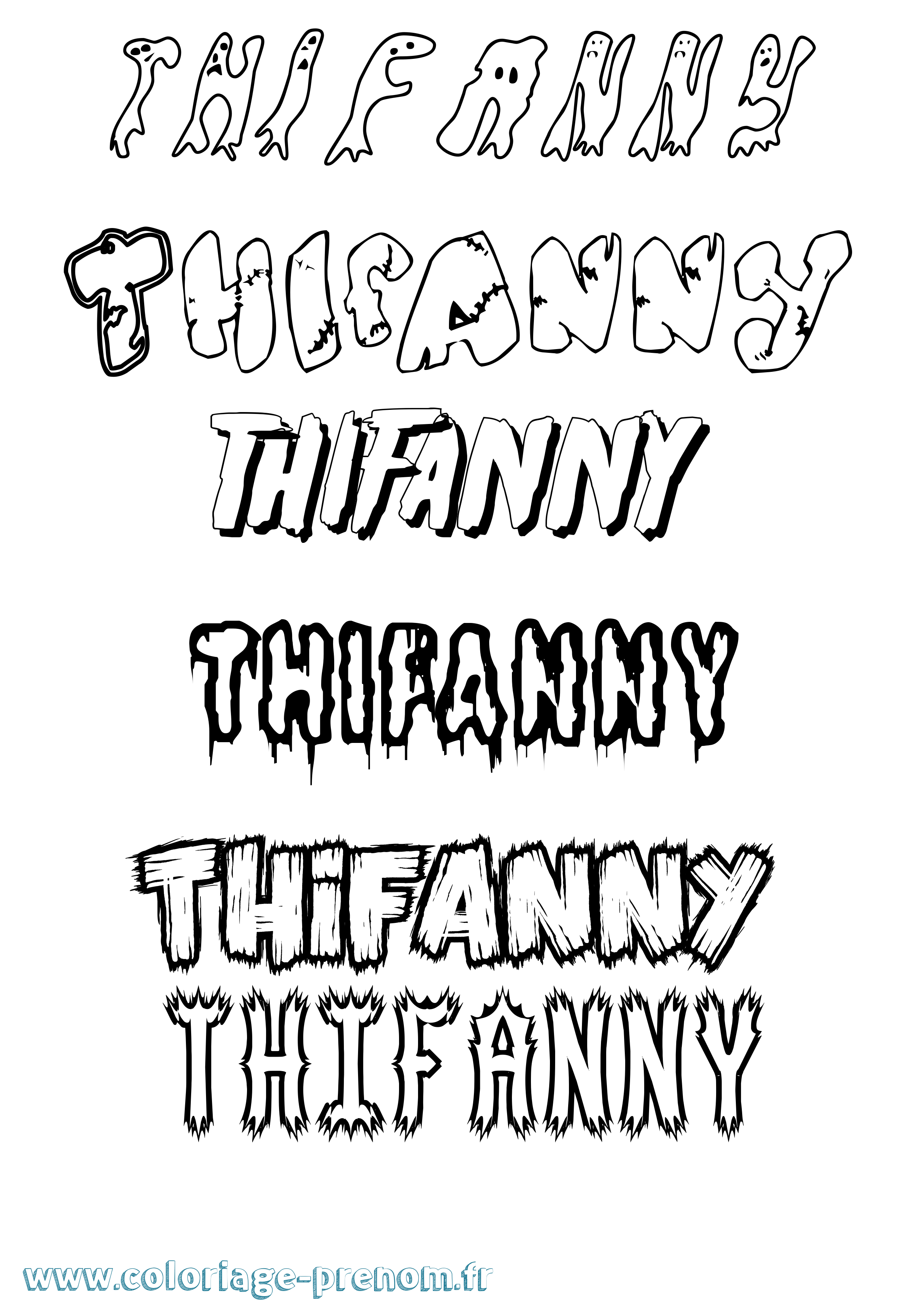 Coloriage Thifanny Frisson Coloriage prénom Thifanny Frisson