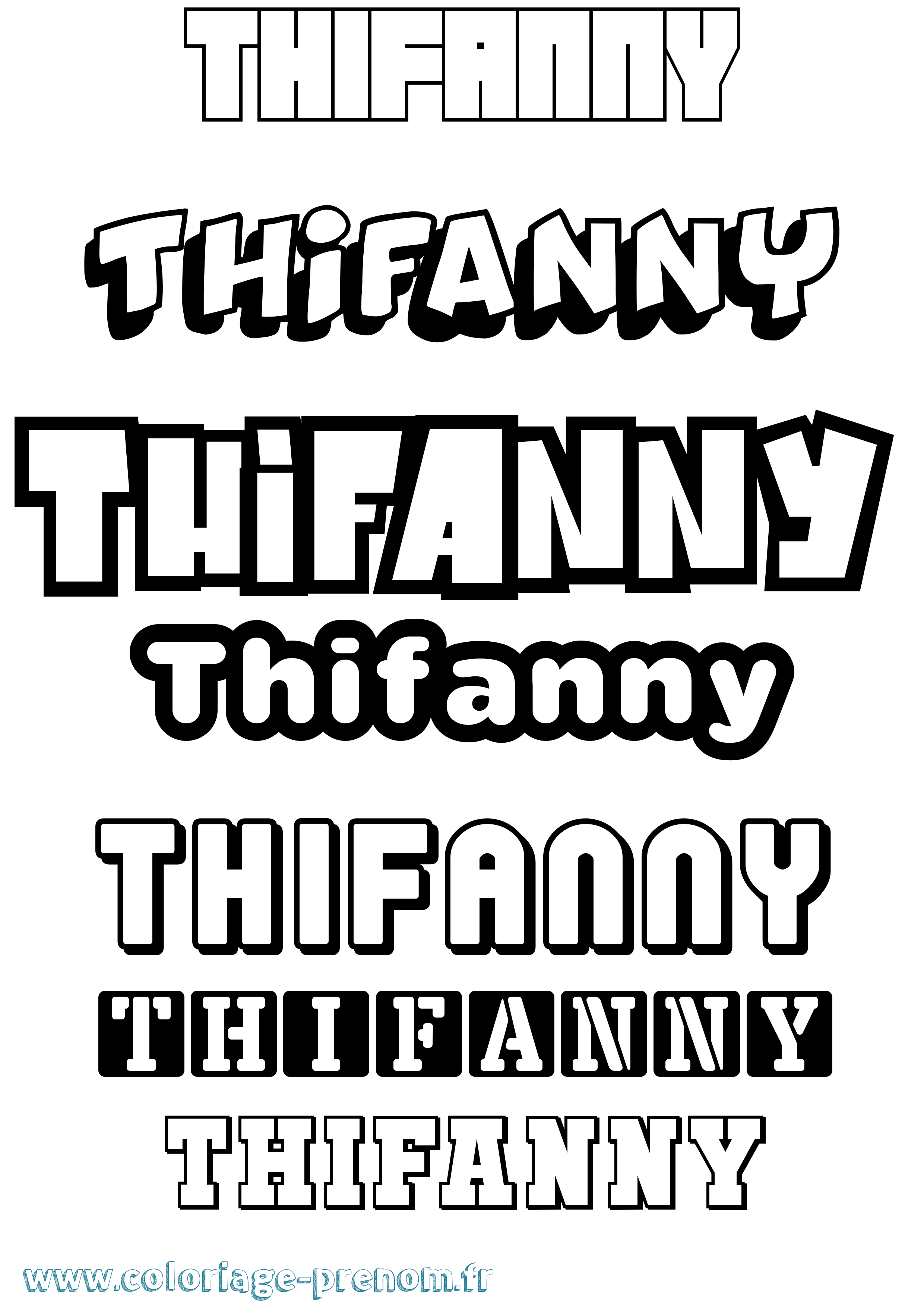 Coloriage Thifanny Simple Coloriage prénom Thifanny Simple