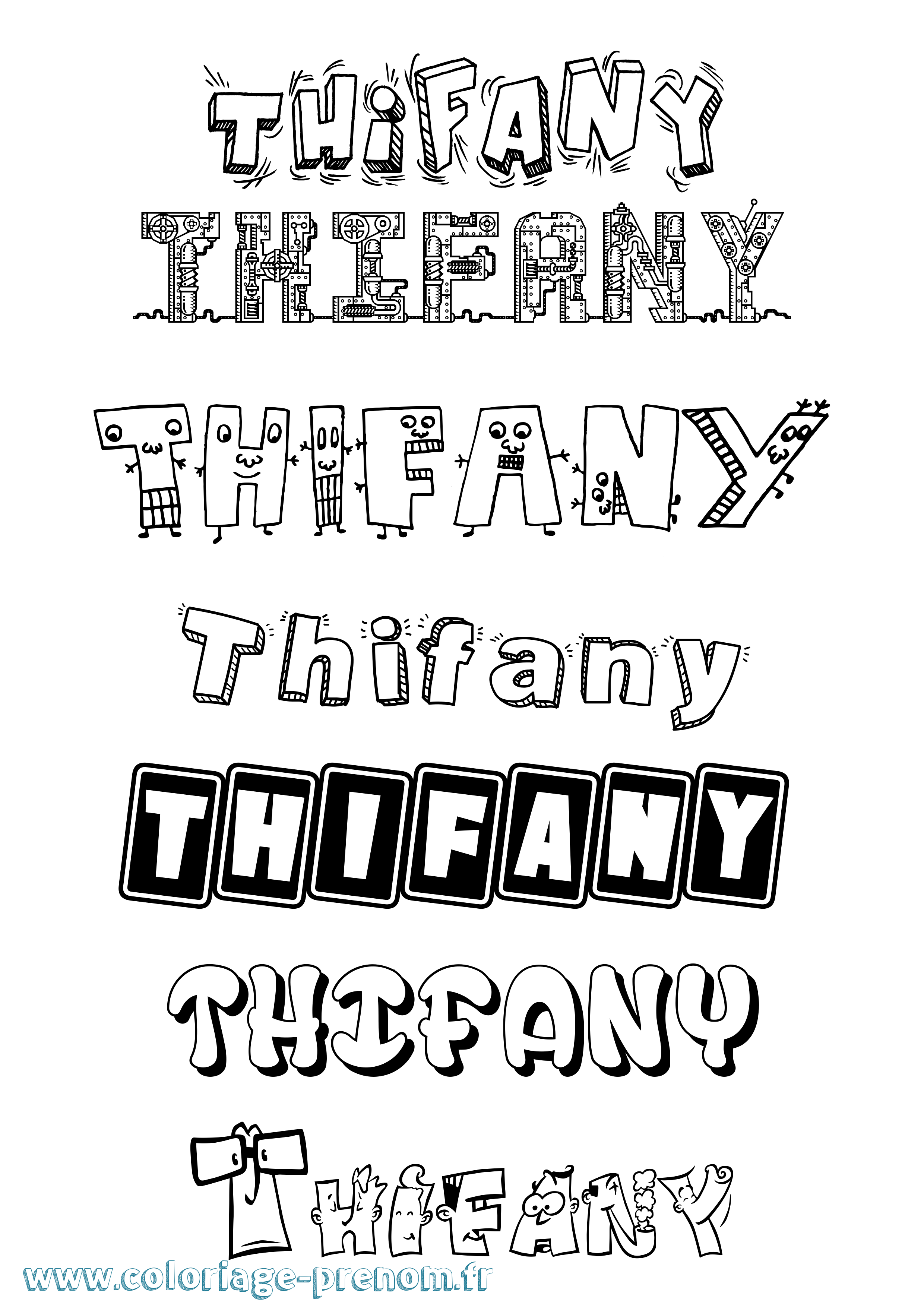 Coloriage Thifany Fun Coloriage prénom Thifany Fun