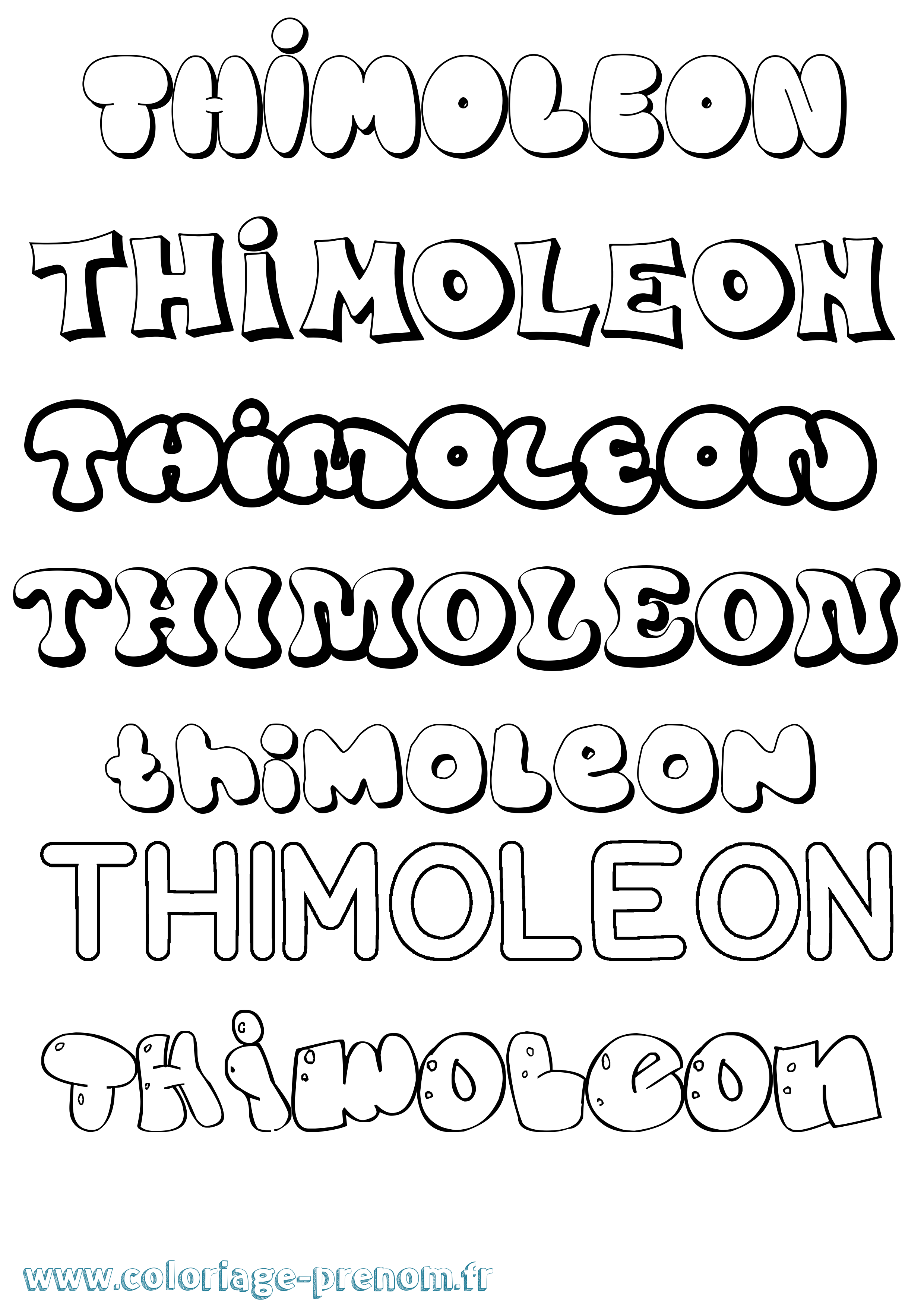 Coloriage Thimoleon Bubble Coloriage prénom Thimoleon Bubble