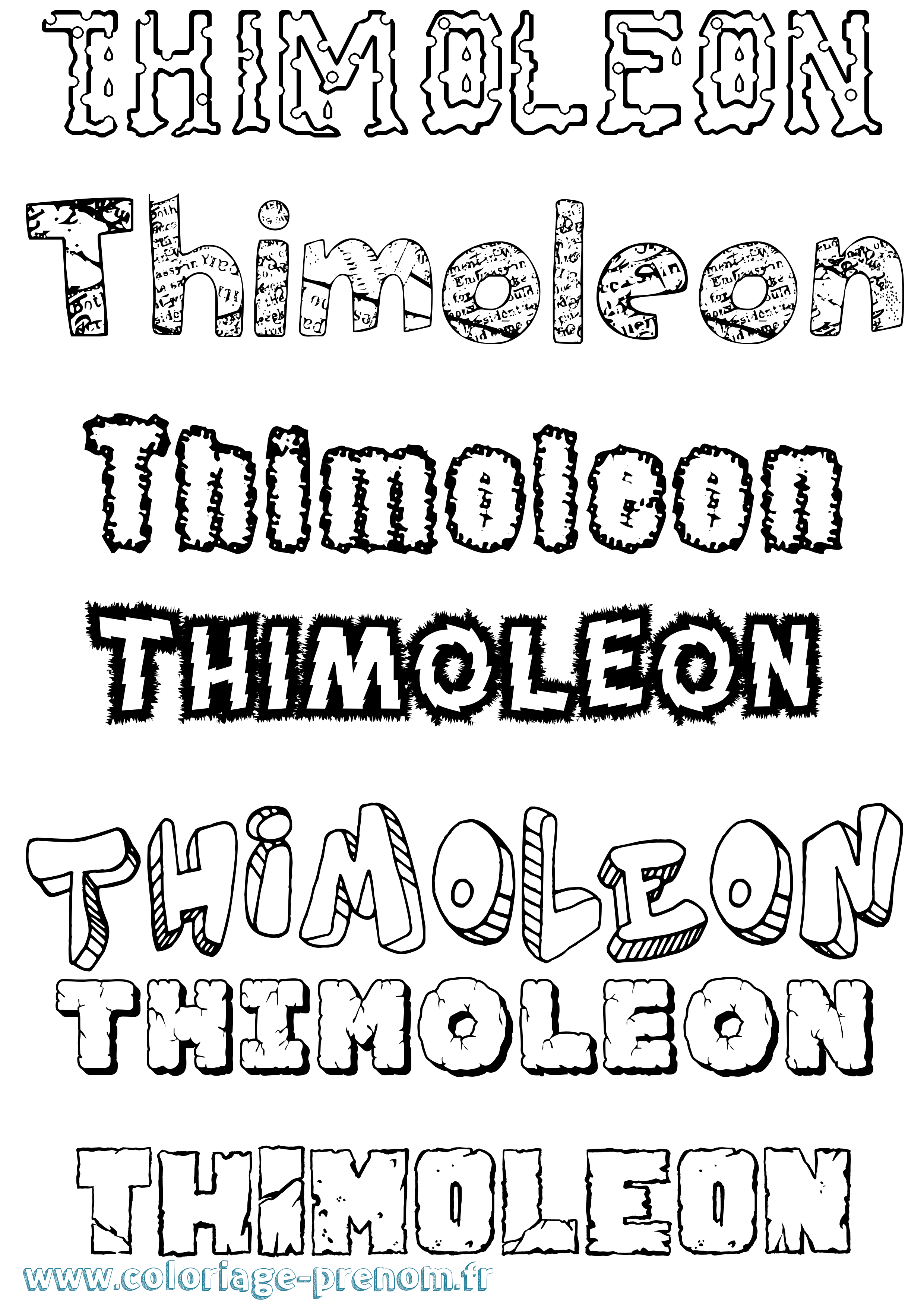 Coloriage Thimoleon Destructuré Coloriage prénom Thimoleon Destructuré
