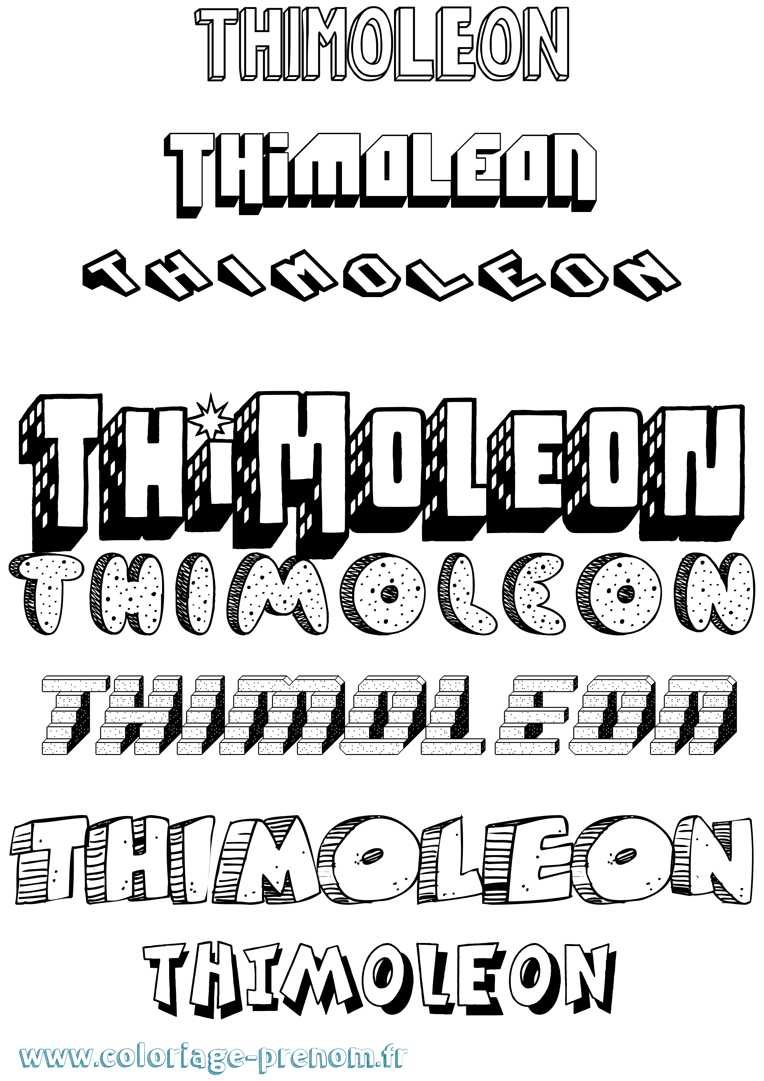 Coloriage Thimoleon Effet 3D Coloriage prénom Thimoleon Effet 3D