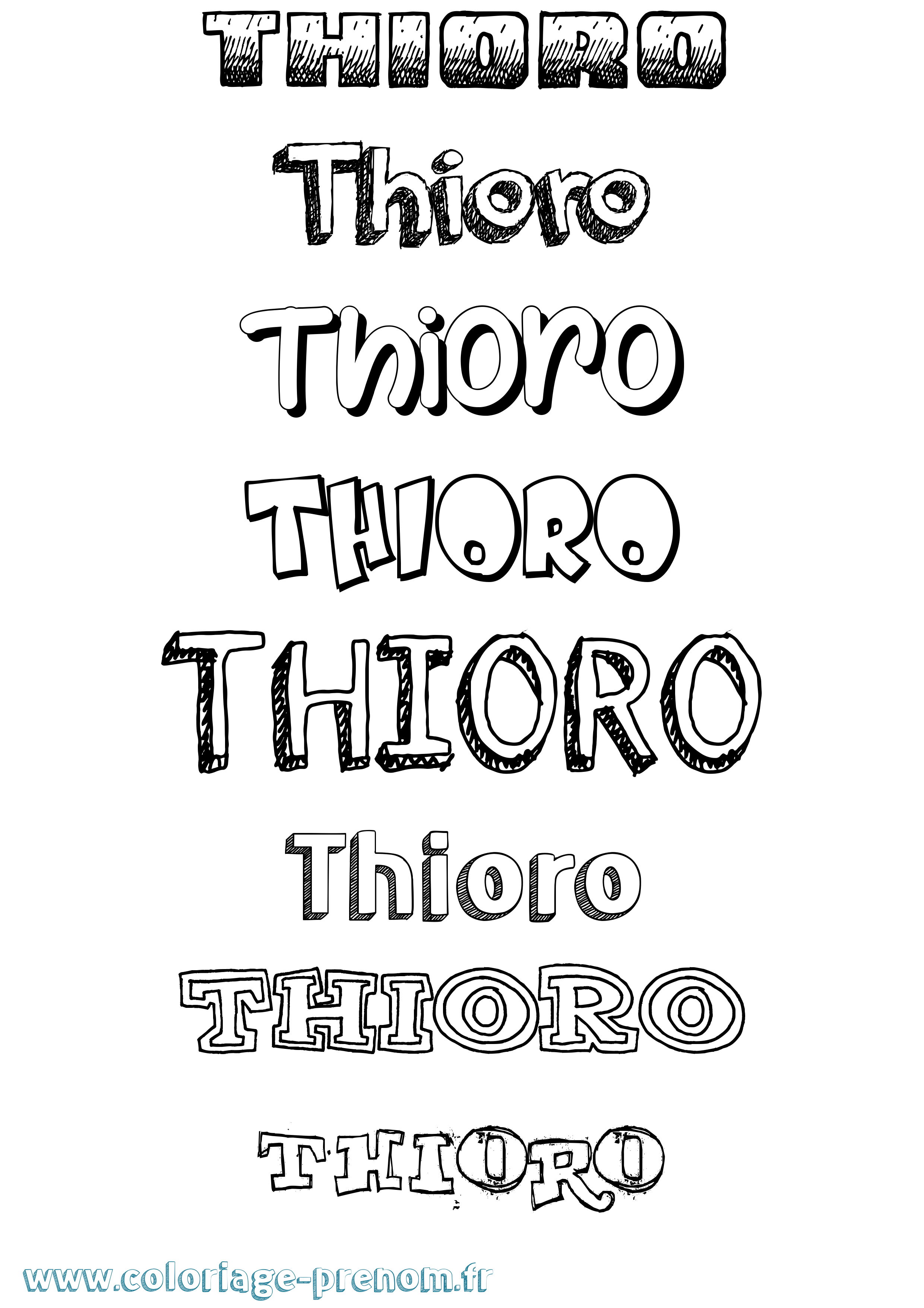 Coloriage Thioro Dessiné Coloriage prénom Thioro Dessiné