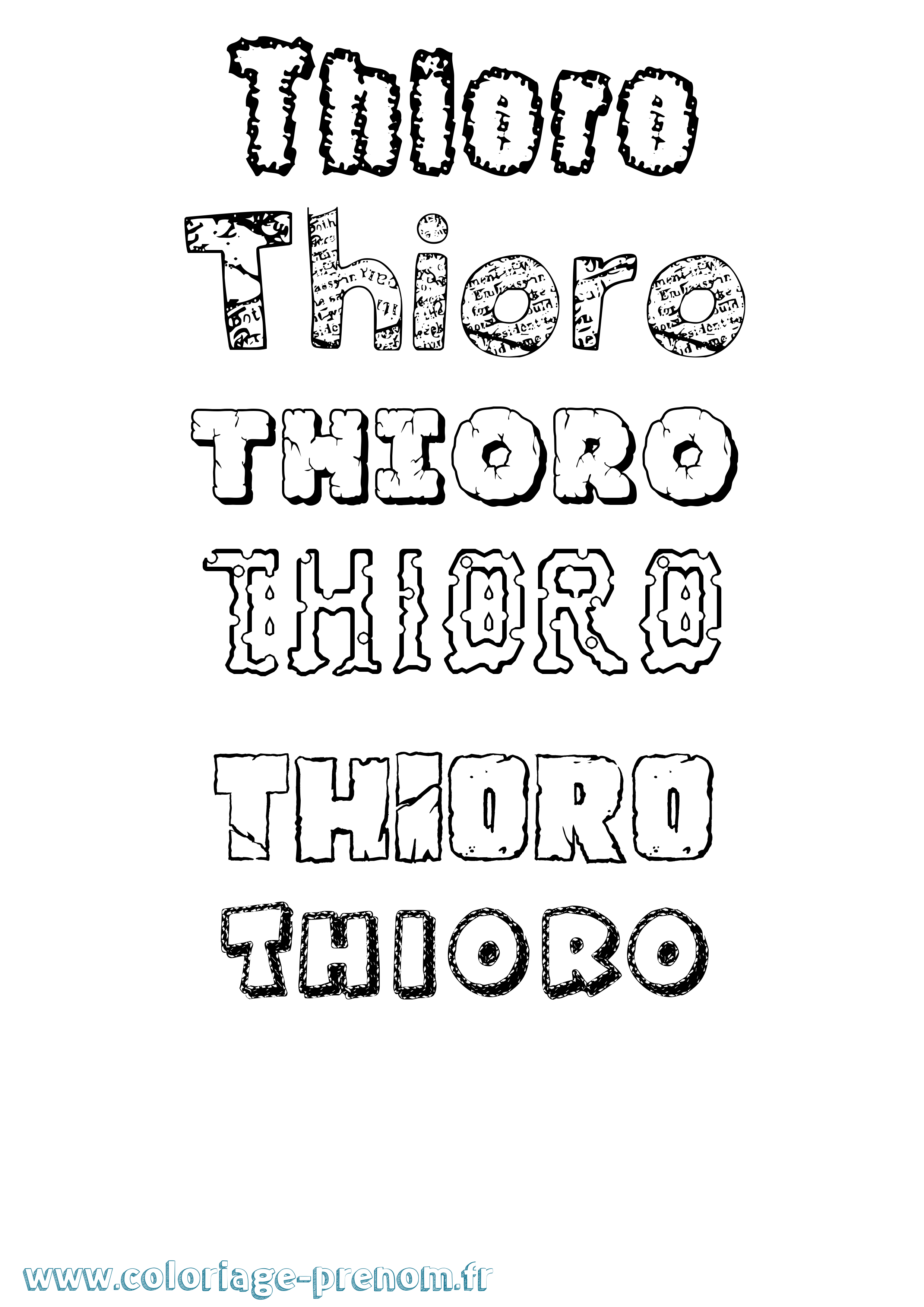 Coloriage Thioro Destructuré Coloriage prénom Thioro Destructuré