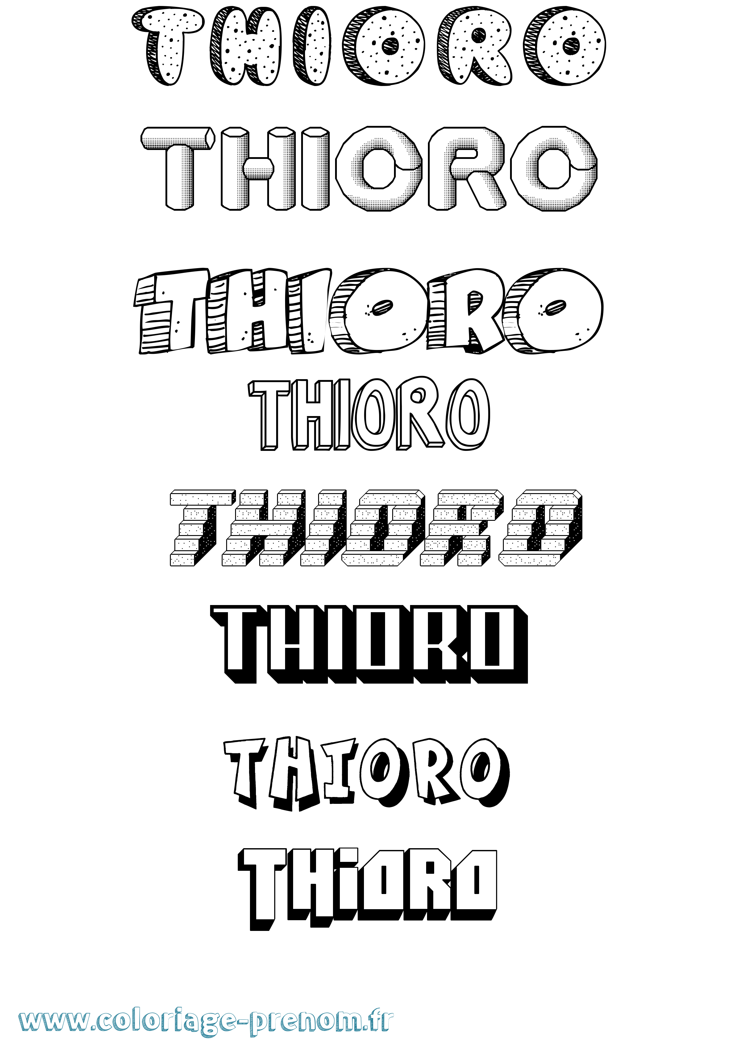 Coloriage Thioro Effet 3D Coloriage prénom Thioro Effet 3D