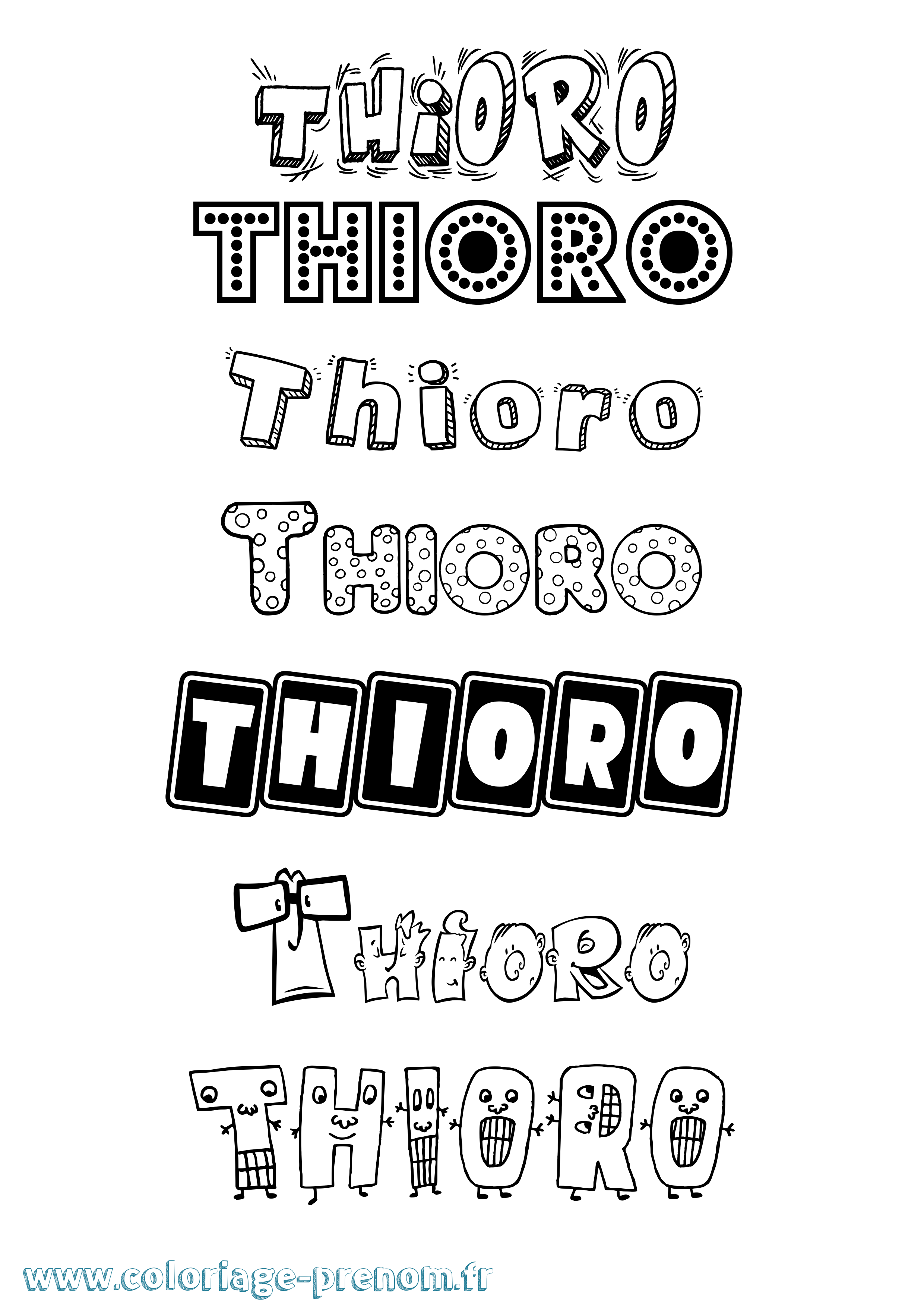 Coloriage Thioro Fun Coloriage prénom Thioro Fun