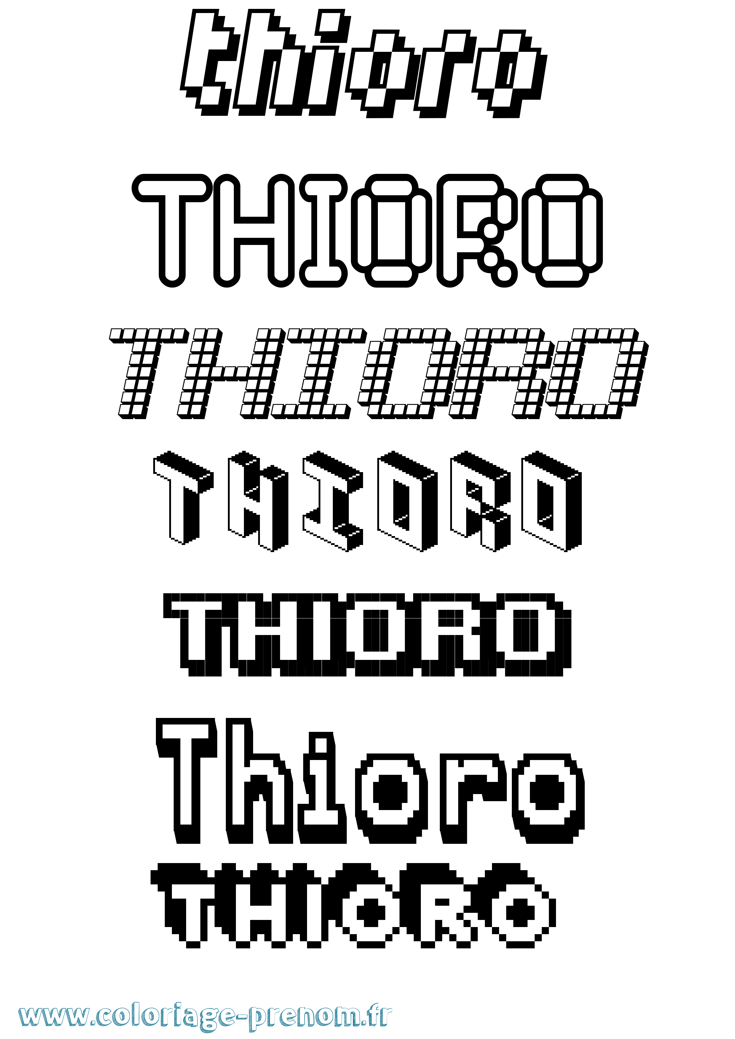 Coloriage Thioro Pixel Coloriage prénom Thioro Pixel