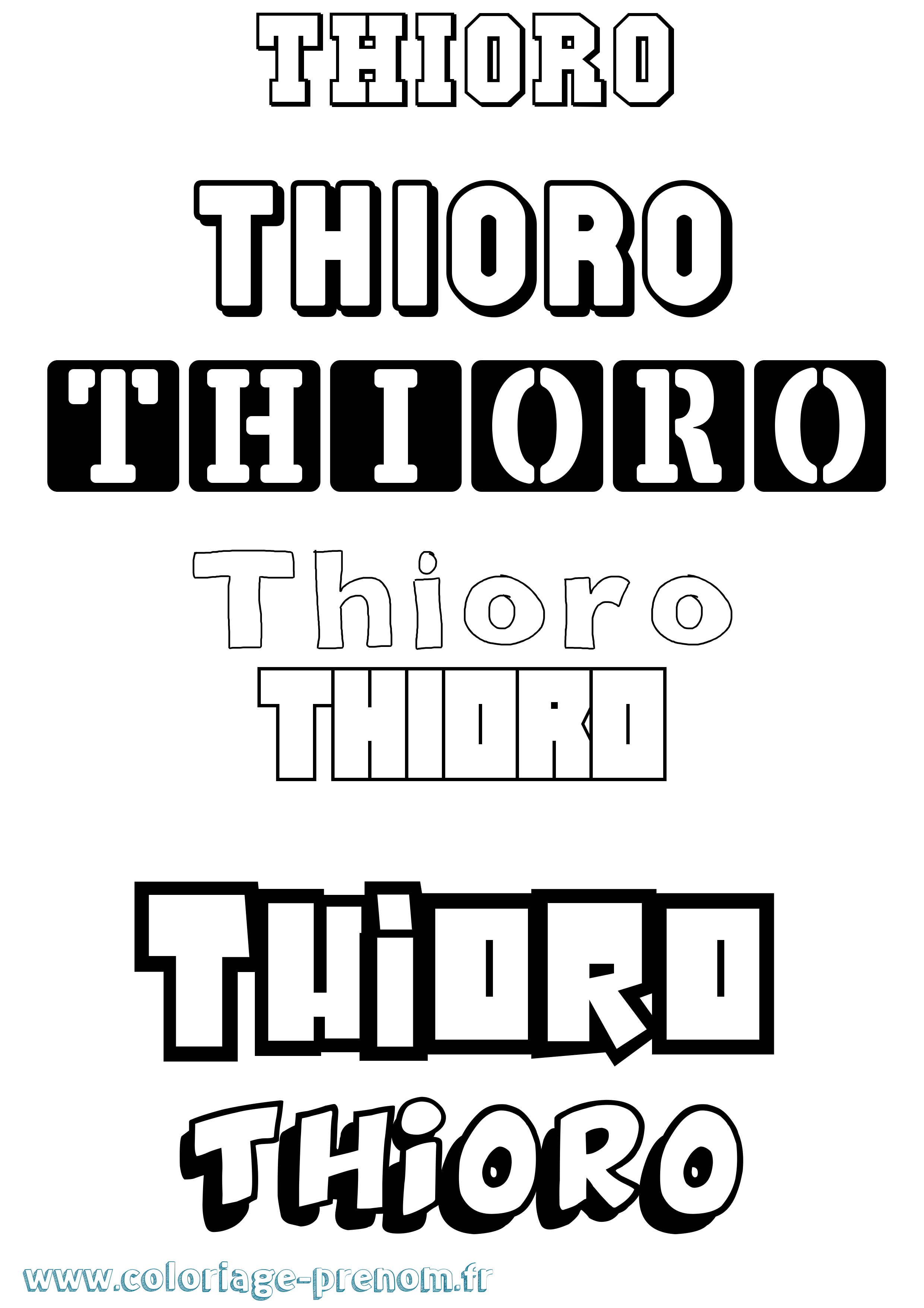 Coloriage Thioro Simple Coloriage prénom Thioro Simple