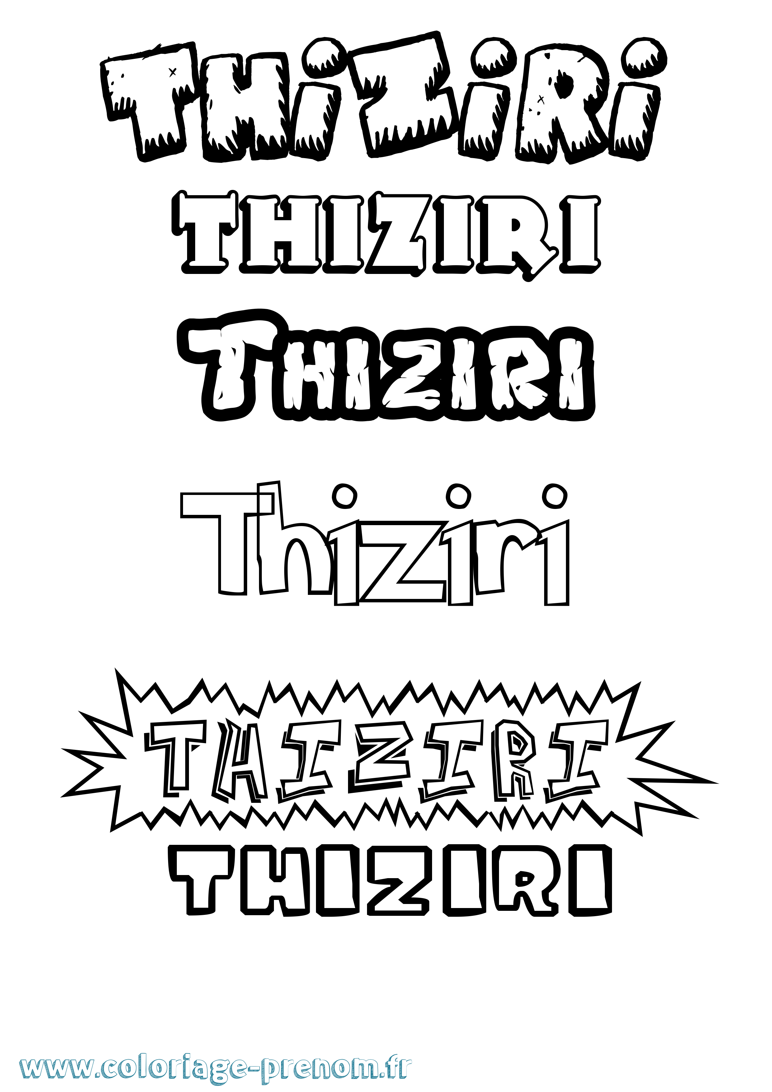 Coloriage Thiziri Dessin Animé Coloriage prénom Thiziri Dessin Animé
