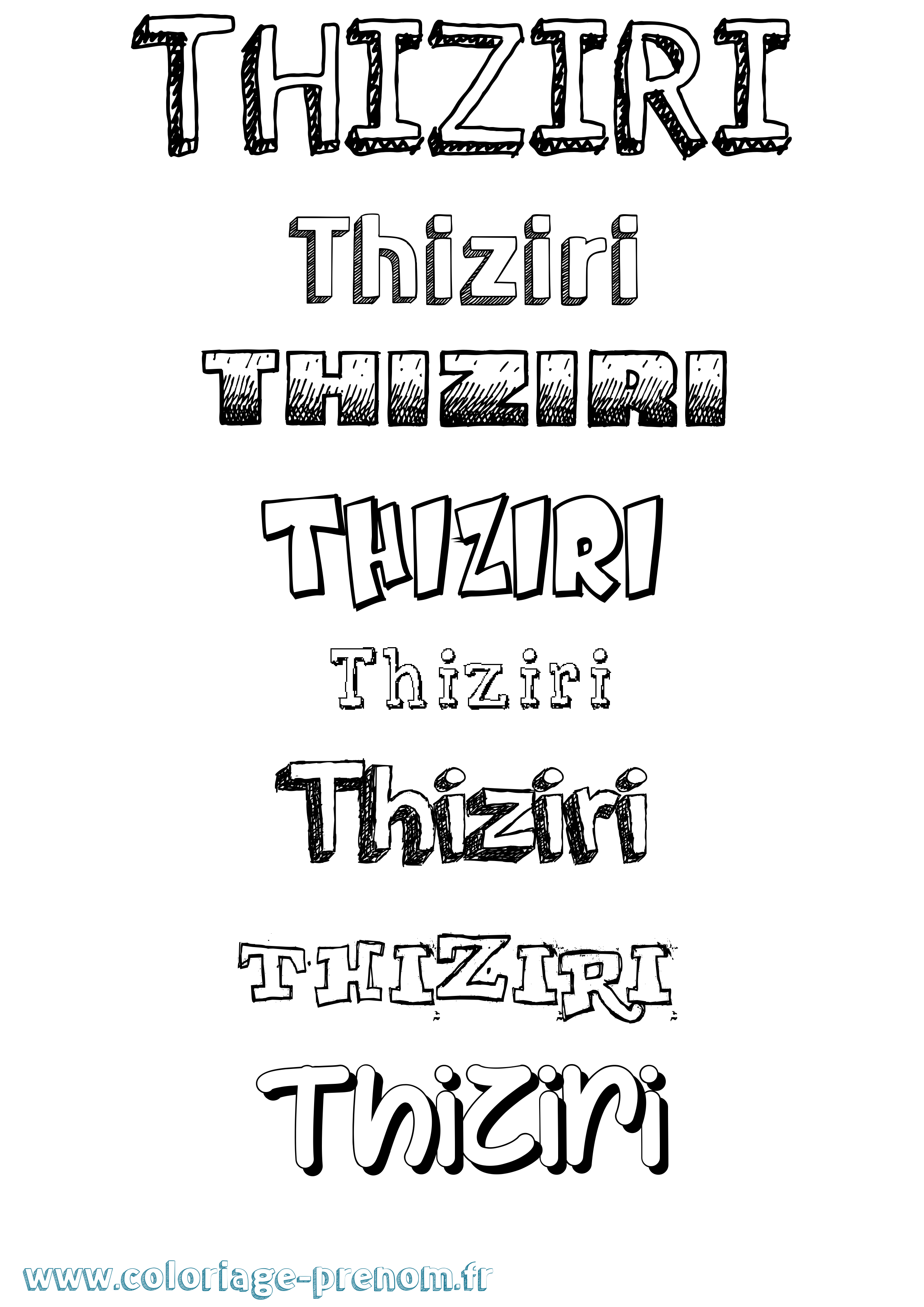 Coloriage Thiziri Dessiné Coloriage prénom Thiziri Dessiné