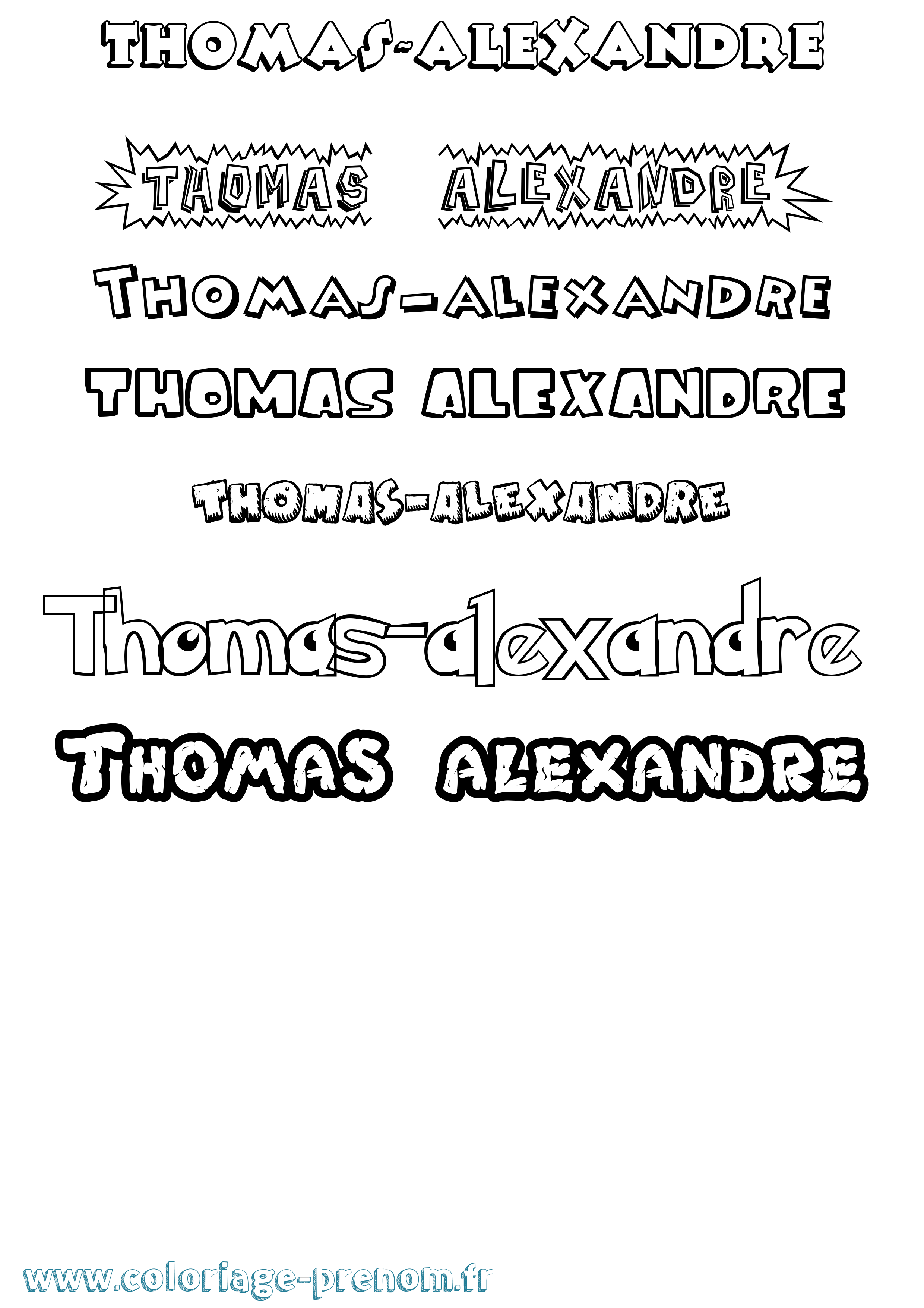 Coloriage Thomas-Alexandre Dessin Animé Coloriage prénom Thomas-Alexandre Dessin Animé