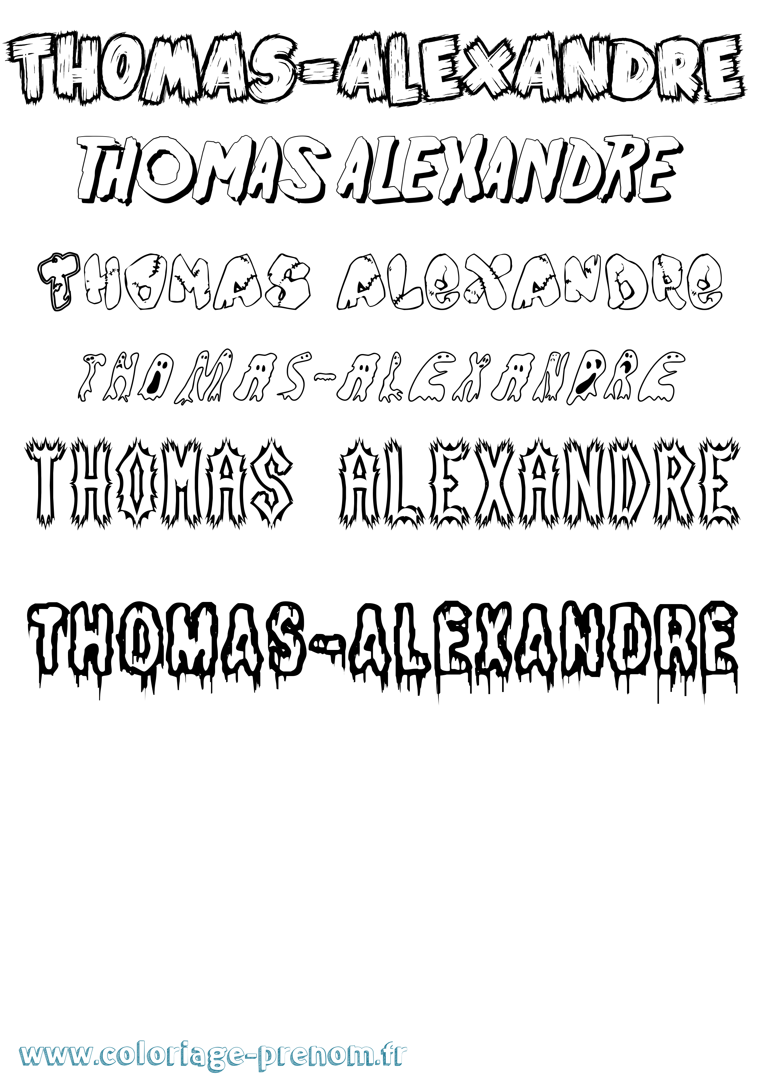 Coloriage Thomas-Alexandre Frisson Coloriage prénom Thomas-Alexandre Frisson