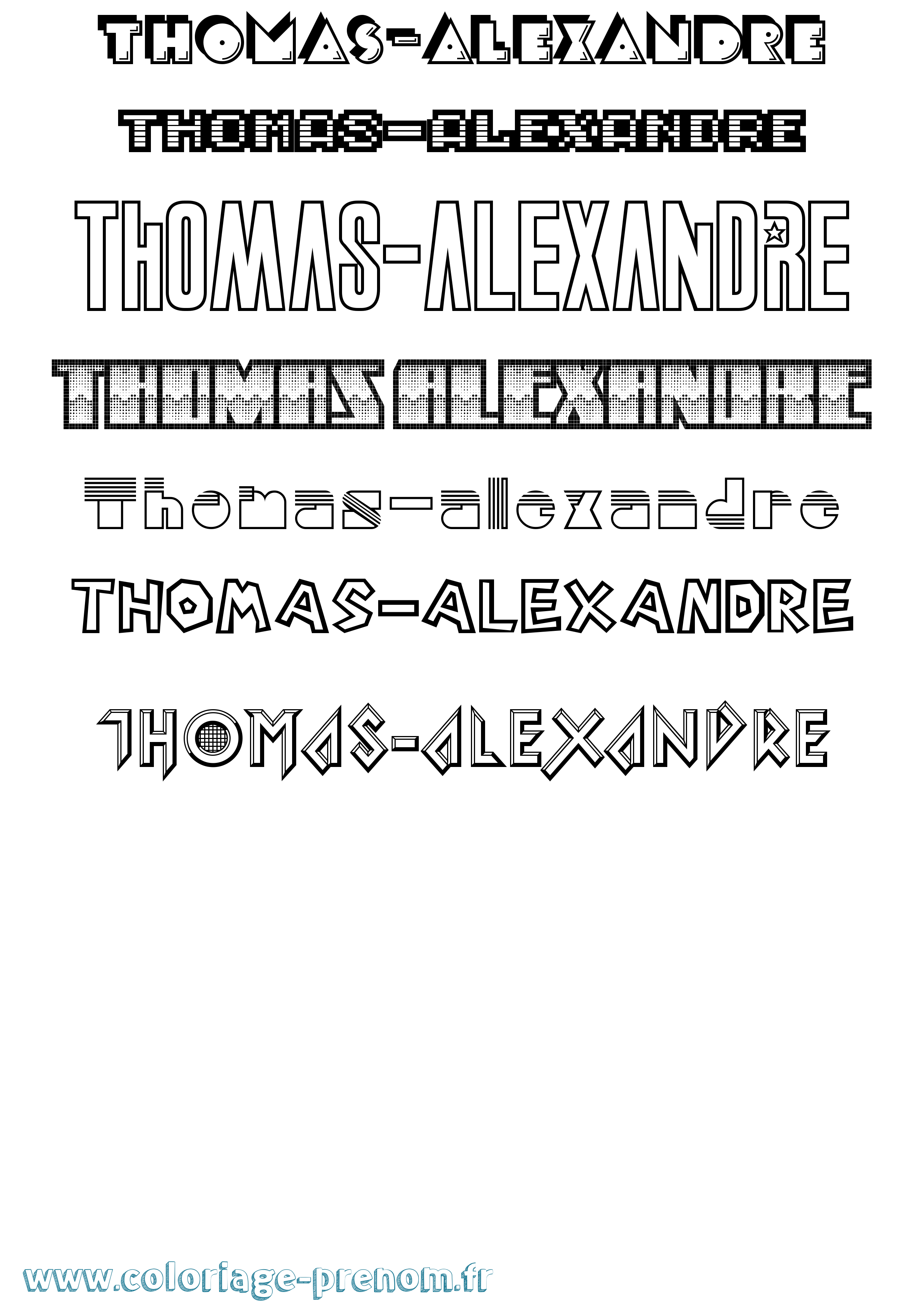 Coloriage Thomas-Alexandre Jeux Vidéos Coloriage prénom Thomas-Alexandre Jeux Vidéos