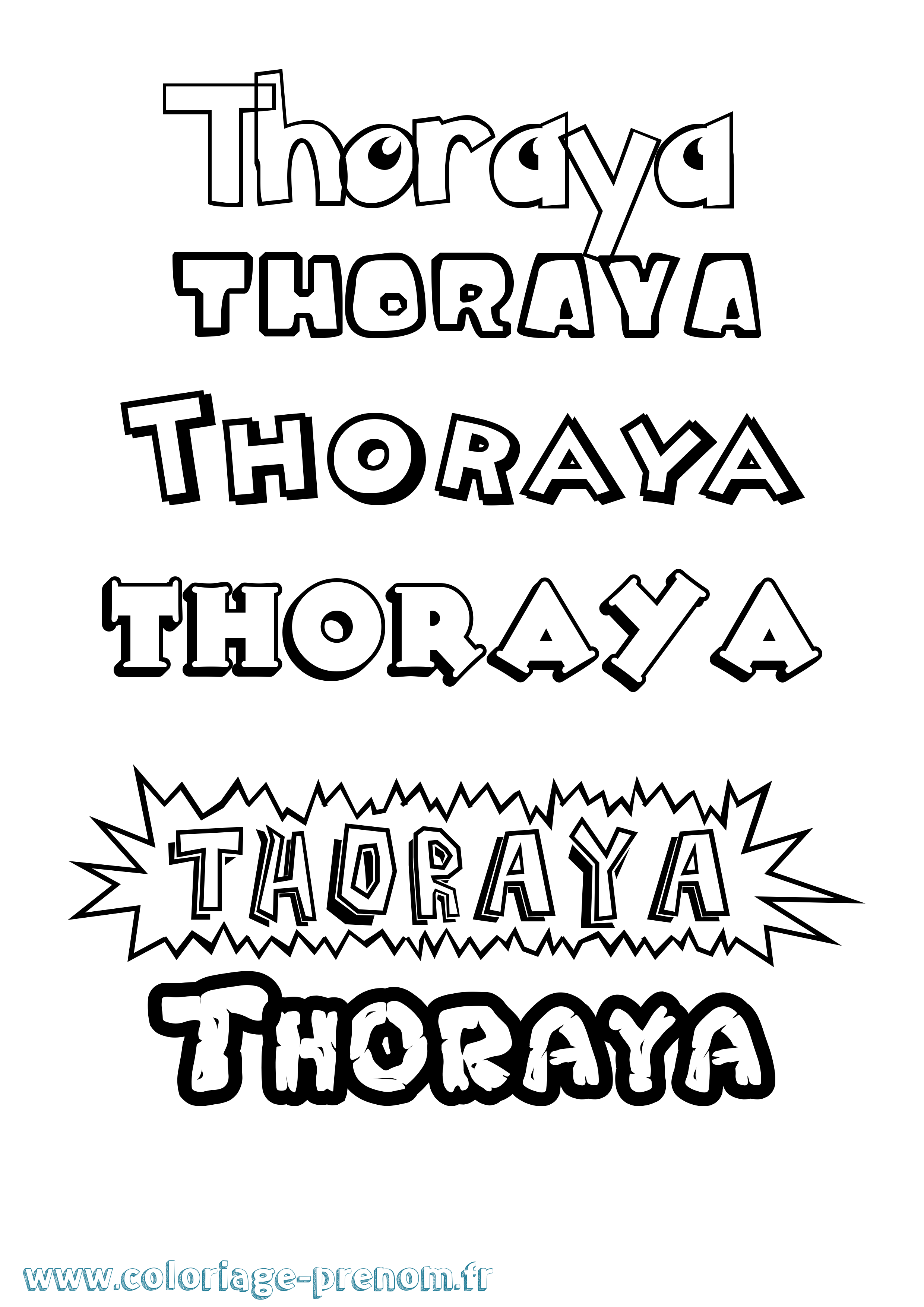 Coloriage Thoraya Dessin Animé Coloriage prénom Thoraya Dessin Animé