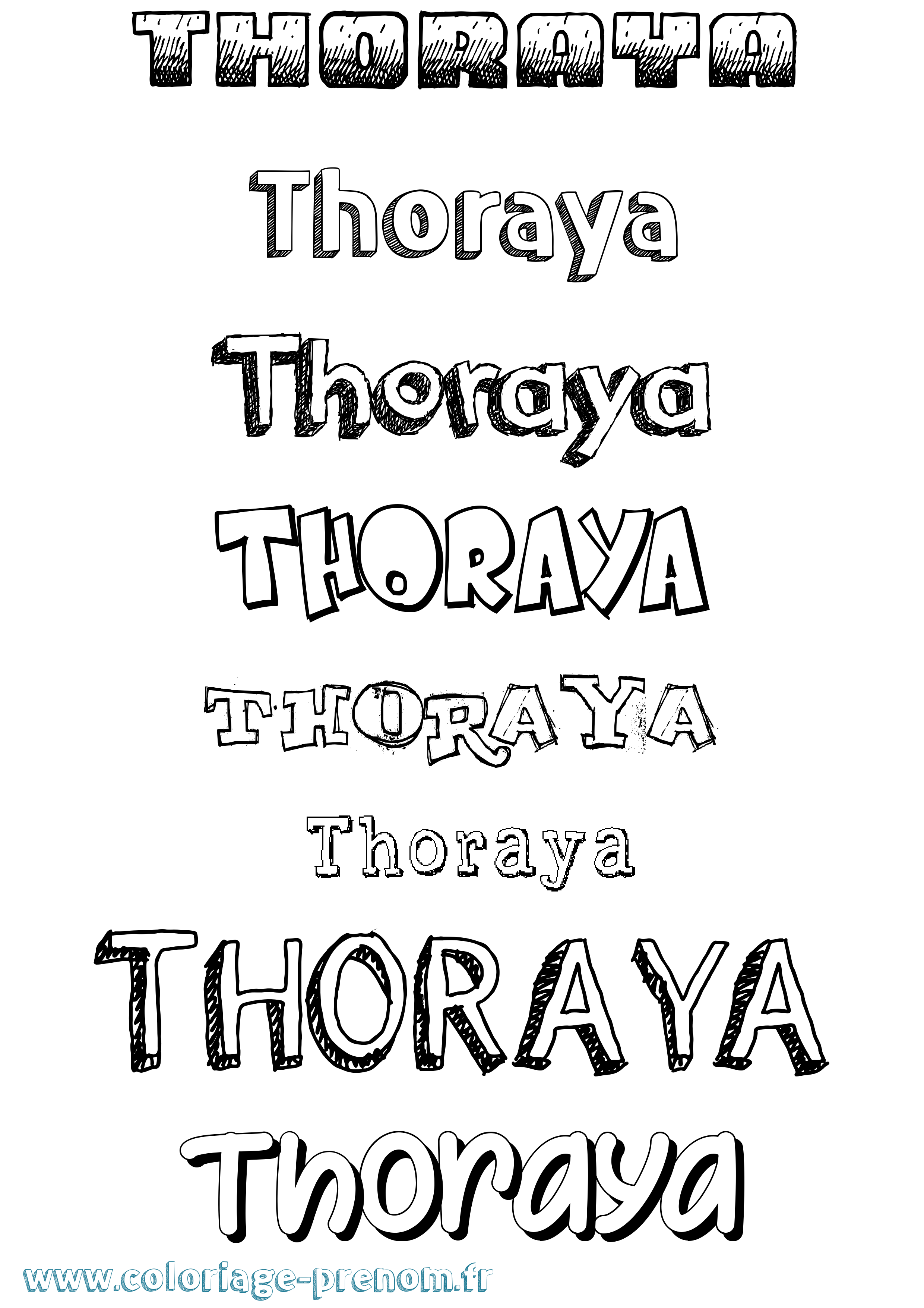 Coloriage Thoraya Dessiné Coloriage prénom Thoraya Dessiné